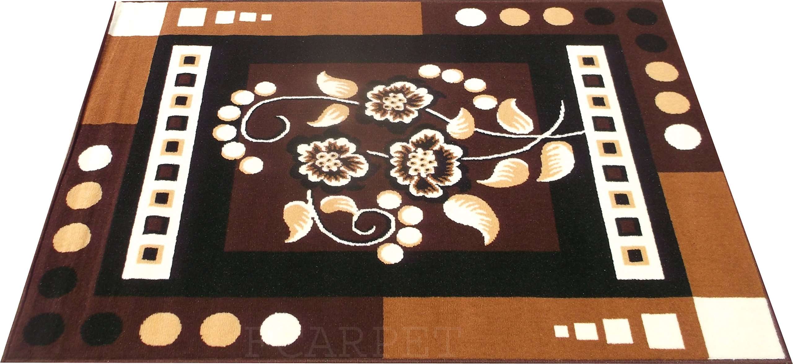 FCARPET Velvet Touch Rectangular Carpet For Home (7 X 10 Feet, Brown) 4