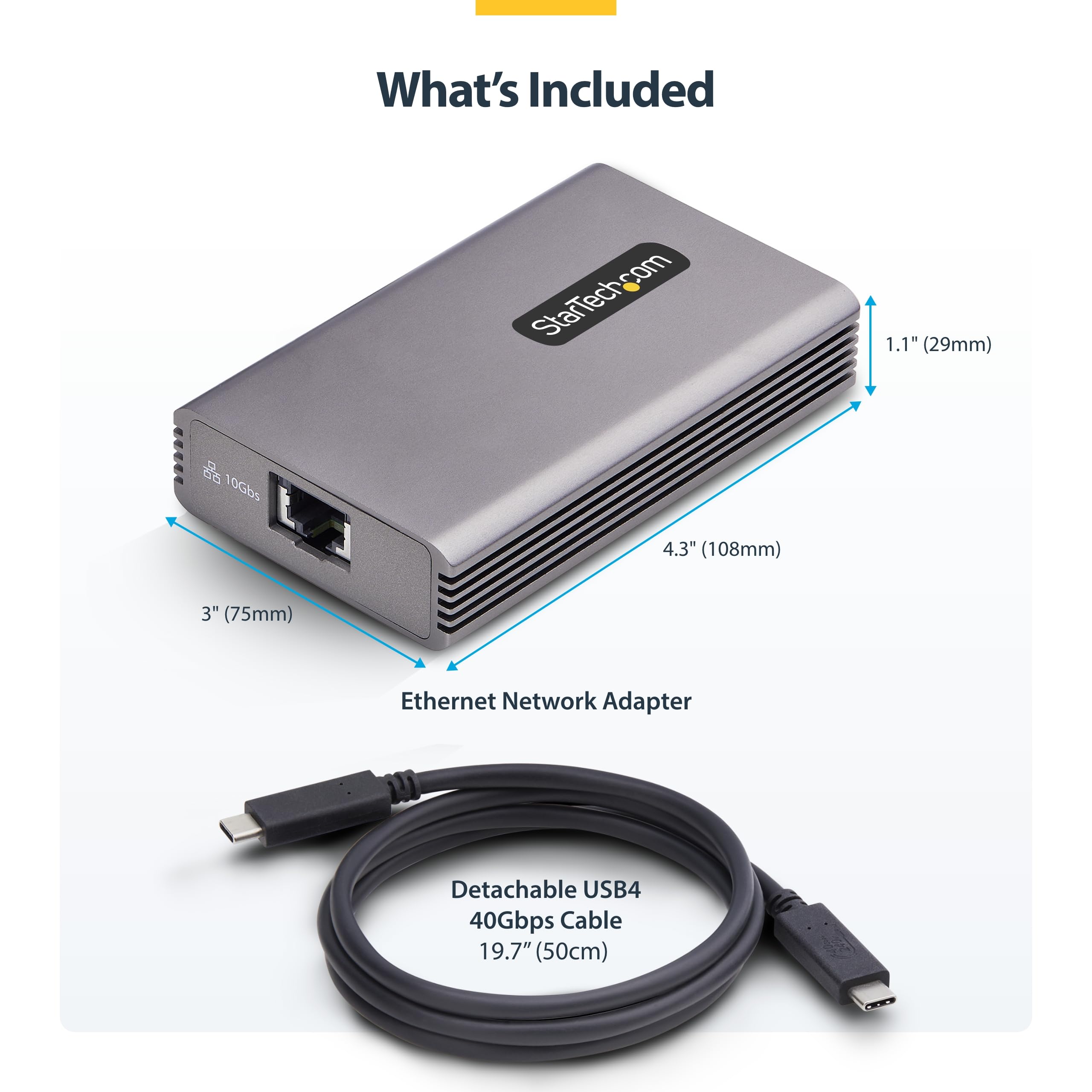 StarTech 10GbE USB4 Ethernet Adapter, External 10Gb Network Card, Thunderbolt 3/4 / 5 Compatible, 10/5/2.5/1Gbps /100Mbps, for Mac/Windows 6