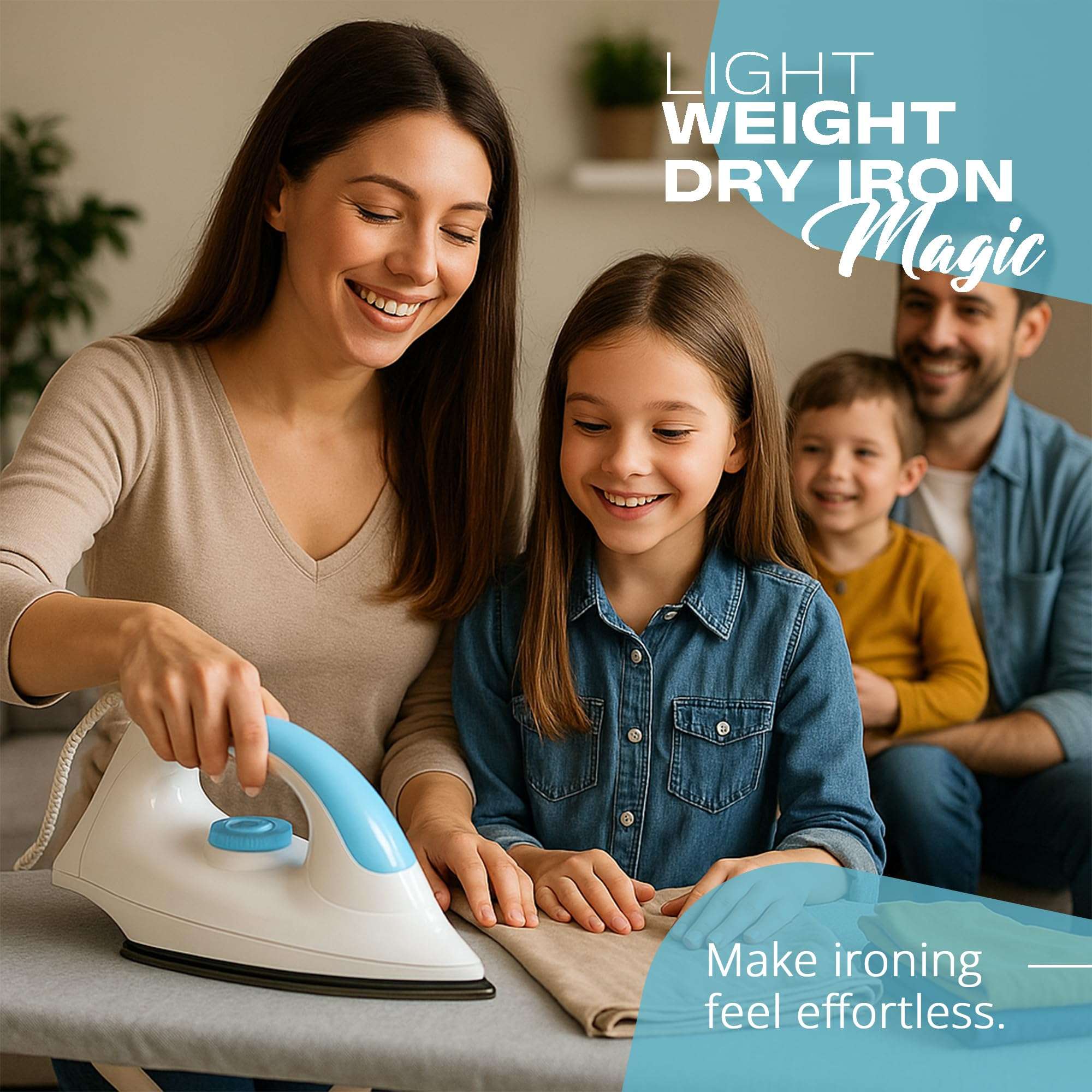 IBELL MAGIC 1000 Watts Dry Iron for Clothes with 3 Years Warranty, Non-Stick Soleplate, Adjustable Temperature Control, Shock Proof Body, Pilot Lamp Indicator, Compact and Lightweight Design 5