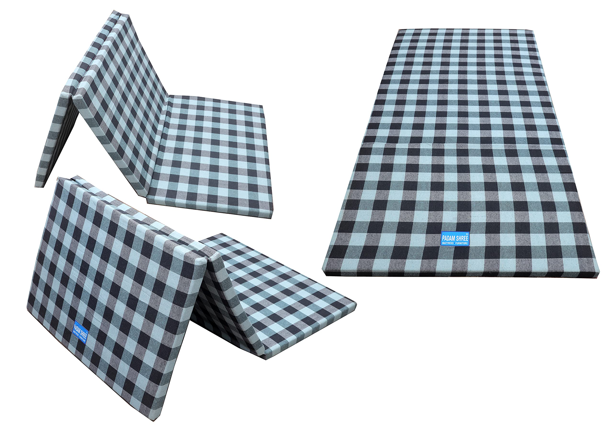 Padam Shree Single Bed Folding Pure EPE Foams (Extremely EPE Mattress Cum Foldable) for Travel, Picnic (Mattresses 2 inch Single Bed)(72x35x2) (3-FOLD 6X3)