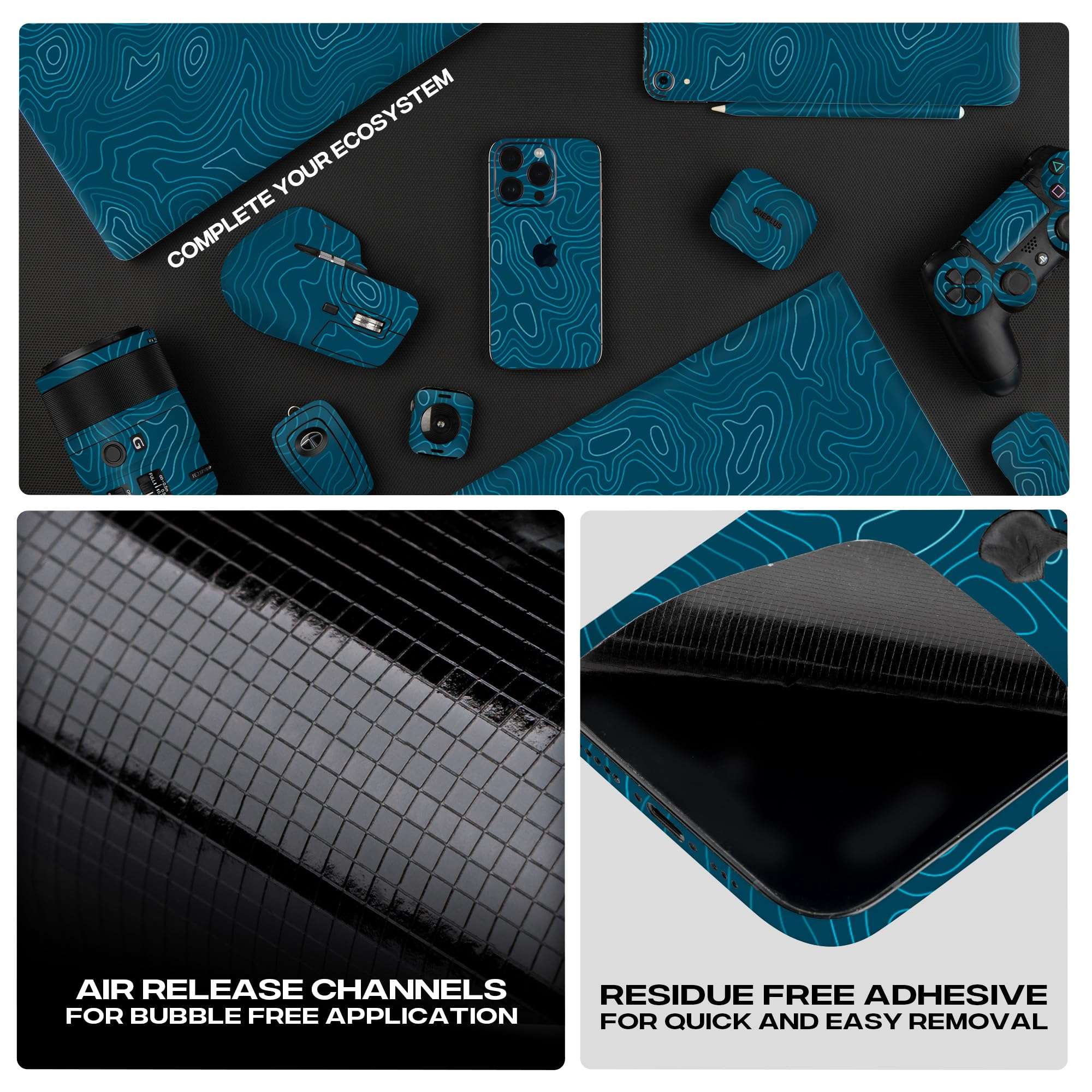 Capes Skin Cover Compatible with Sony WH-1000XM5 Headphones | Anti Scratch & Heat Resistant | Protective Wrap | Not a Case | Aqua, Full Body Skin 5