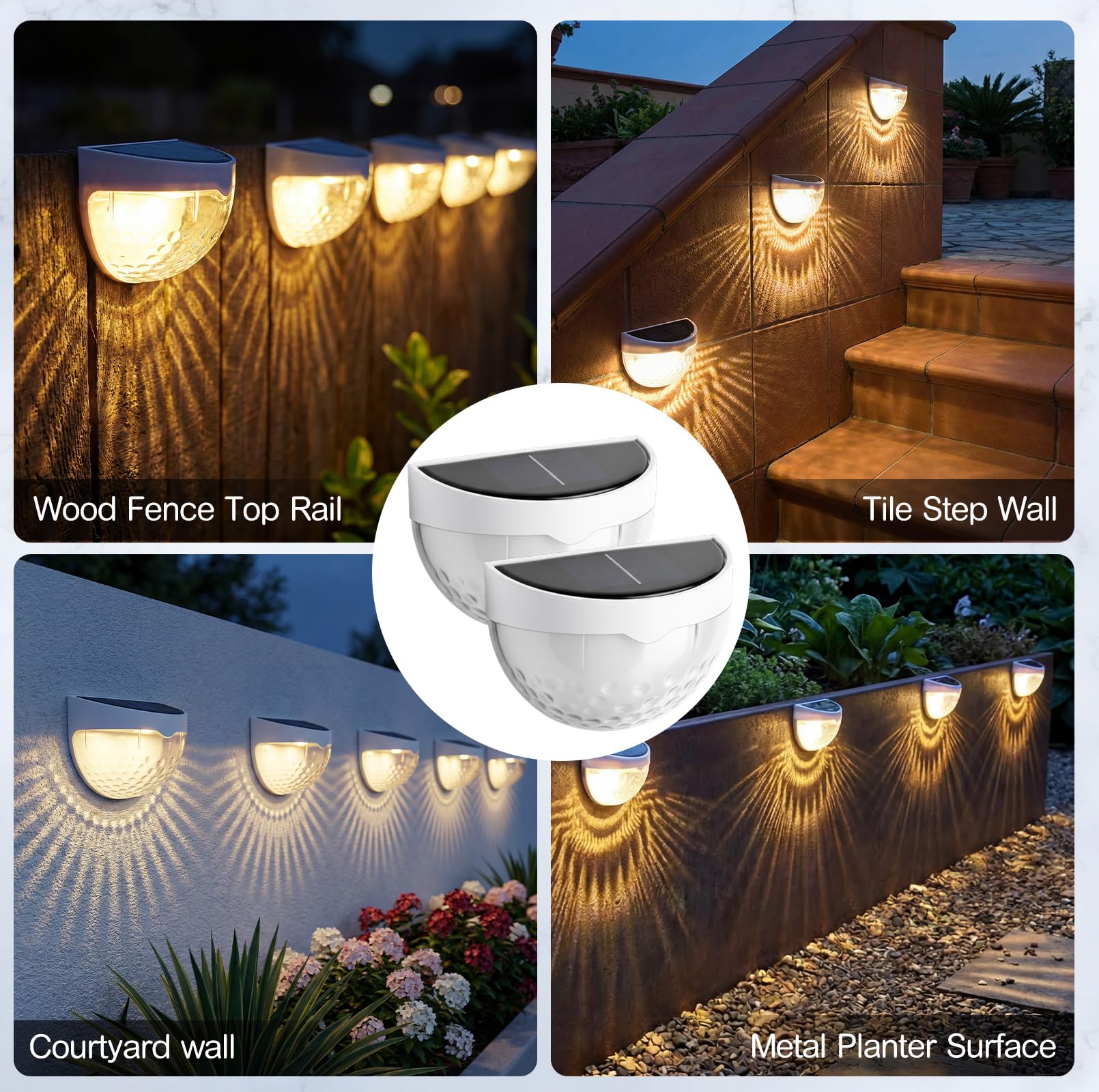 VIHOSE 12 Pack Raised Garden Bed Solar Lights Magnetic with Dusk to Dawn Sensors Wide Angle IPX4 Waterproof Solar Powered Lights Outdoor for Planter Raised Beds Garden Patio Yard Fence, Warm White 6