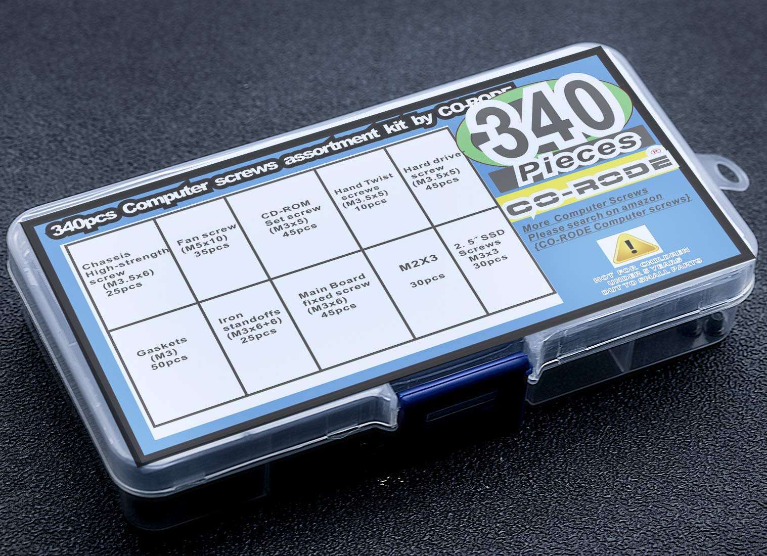 340PCS Computer Screws, Motherboard Screws and Standoffs, HDD Hard Driver, PC Case, Fan, SSD, CD-ROM, Graphics,Power Supply for DIY PC Building and Repair (Black) 4