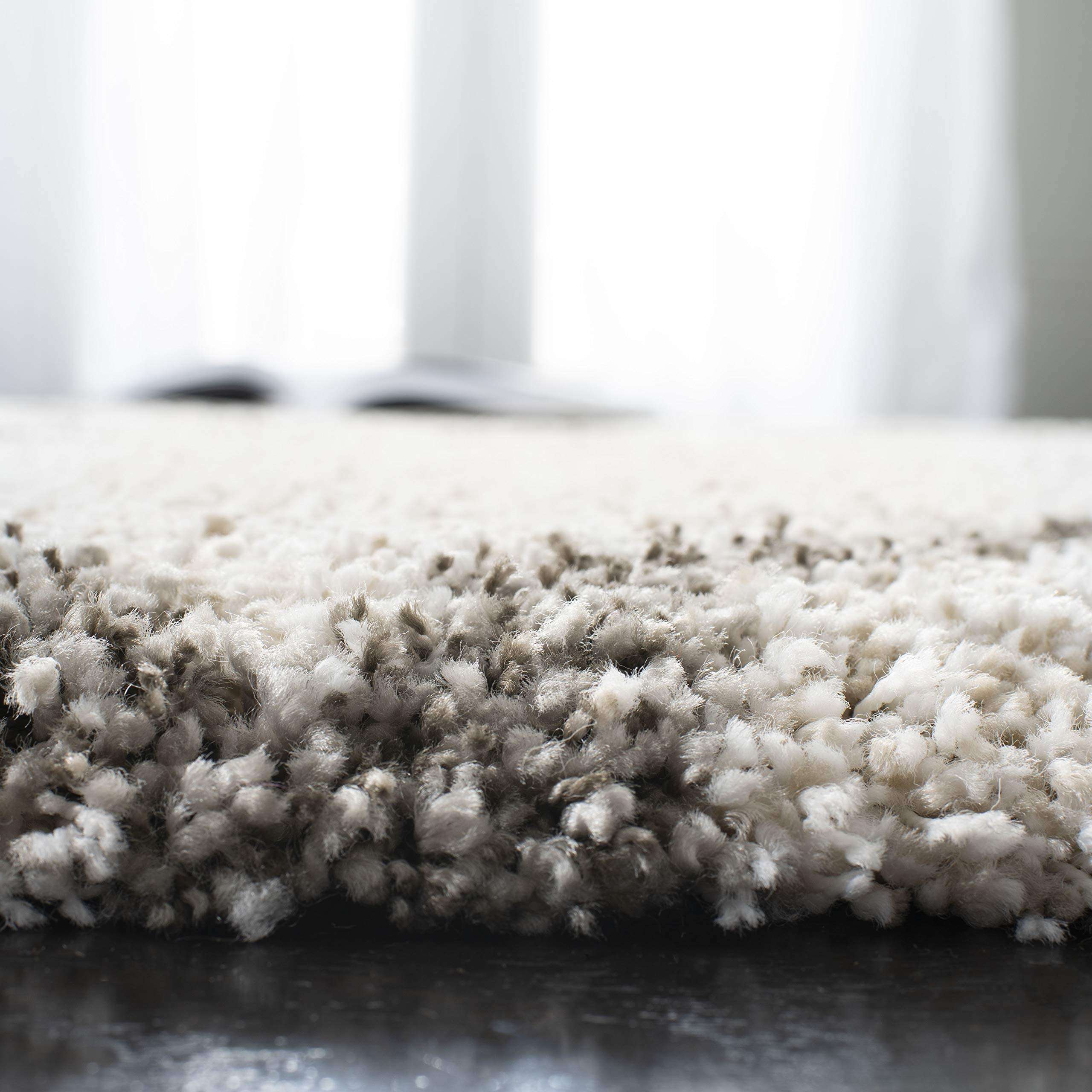 SAFAVIEH Hudson Shag Collection Runner Rug - 2'3" x 6', Ivory & Grey, Modern Trellis Design, Non-Shedding & Easy Care, 2-inch Thick Ideal for High Traffic Areas in Living Room, Bedroom (SGH281A) 5