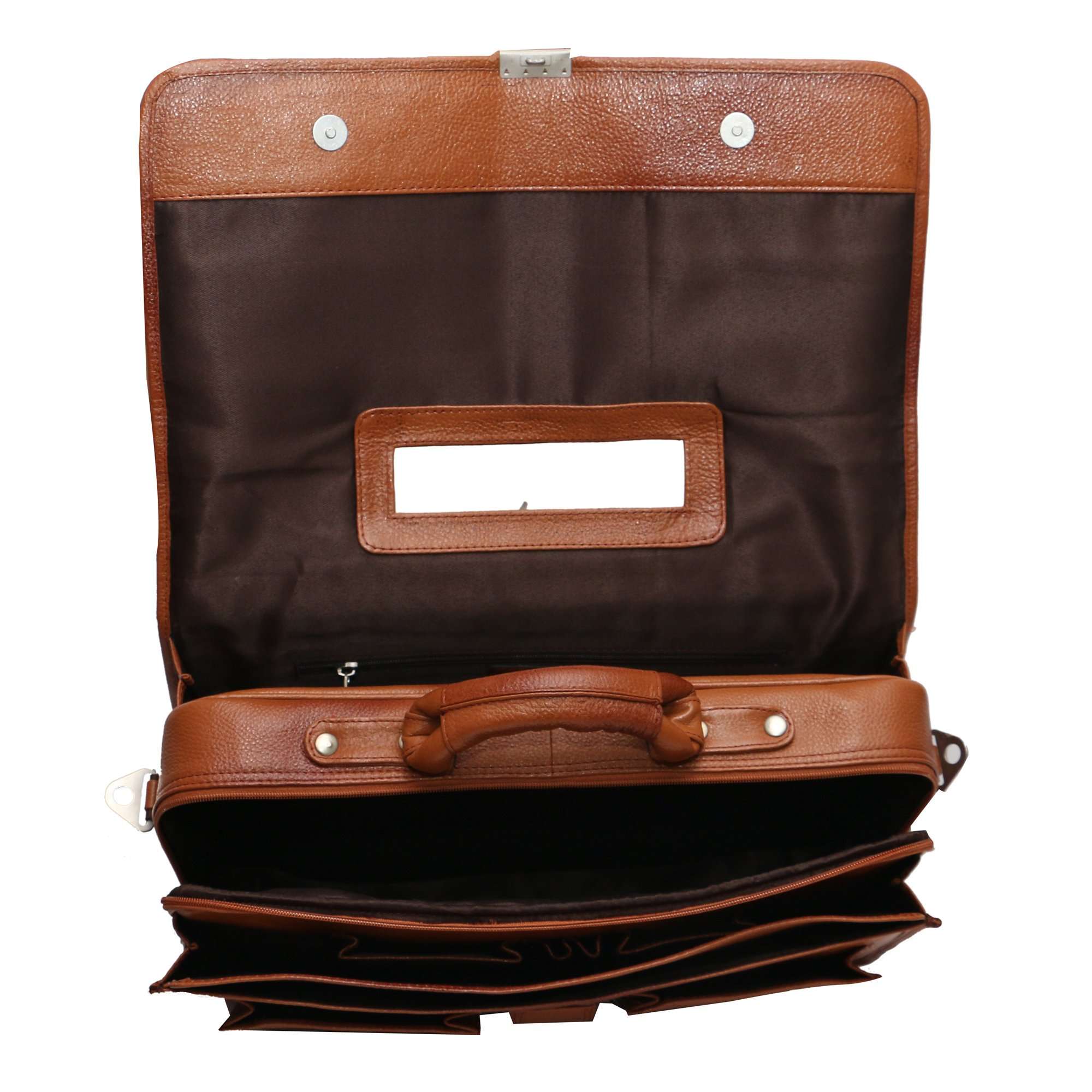 C Comfort Genuine Leather 16 inch Expandable Laptop Messenger Bag 5