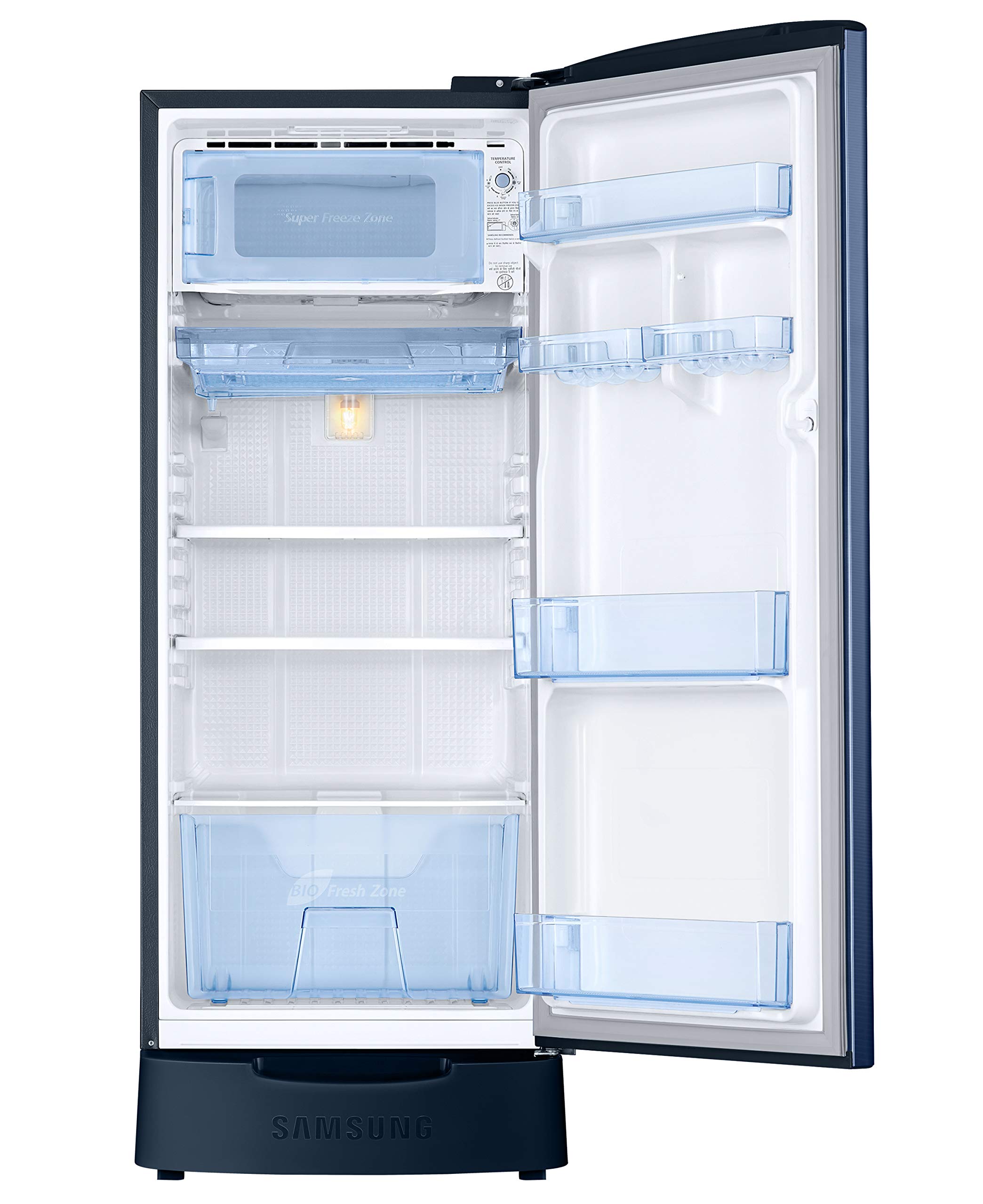 Samsung 192 L 3 Star Inverter Direct Cool Single Door Refrigerator (RR20A182YCU/HL, Camellia Blue, Base stand drawer, 2022 Model) 2
