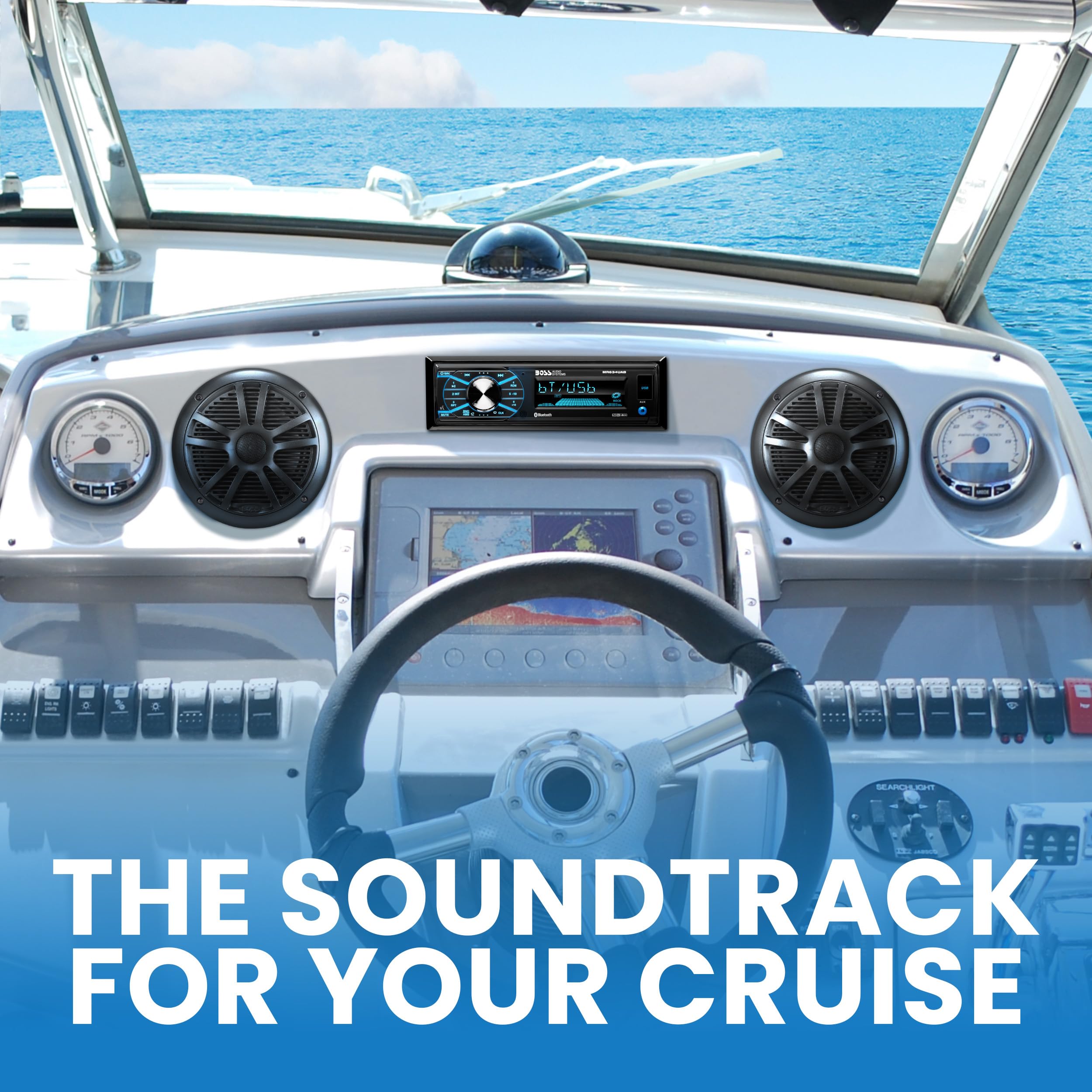 BOSS Audio Systems Marine Radio and Speaker Package 4