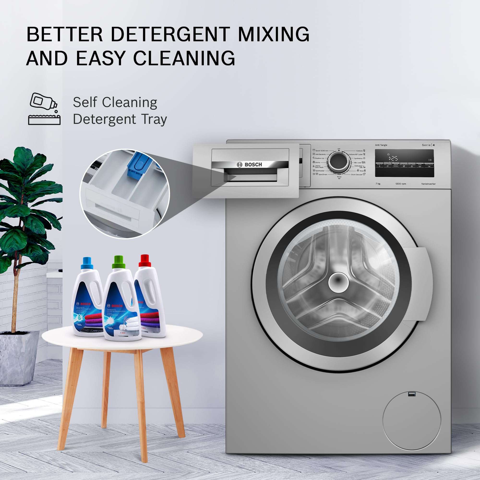 Bosch 7 kg 5 Star Fully-Automatic Front Loading Washing Machine (WAJ24266IN, Silver, AI active water plus, In-Built Heater) 6