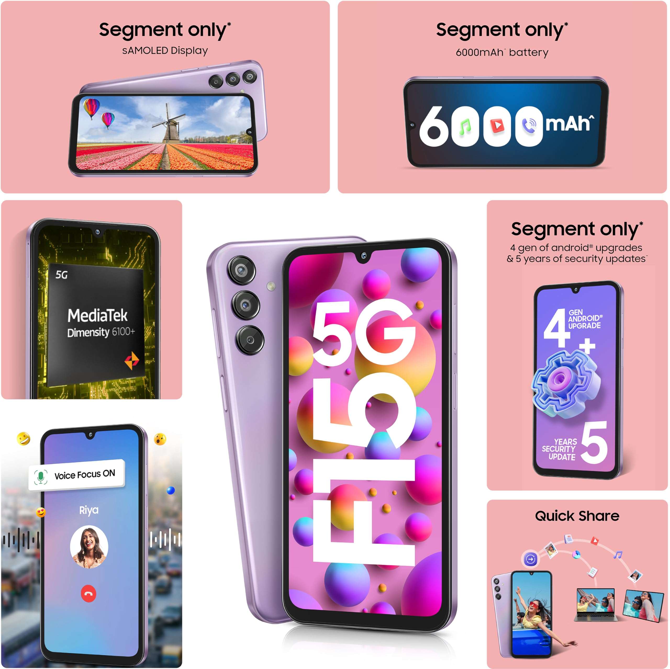 SAMSUNG Galaxy F15 5G 6GB RAM 128GB Storage (Groovy Violet) 3