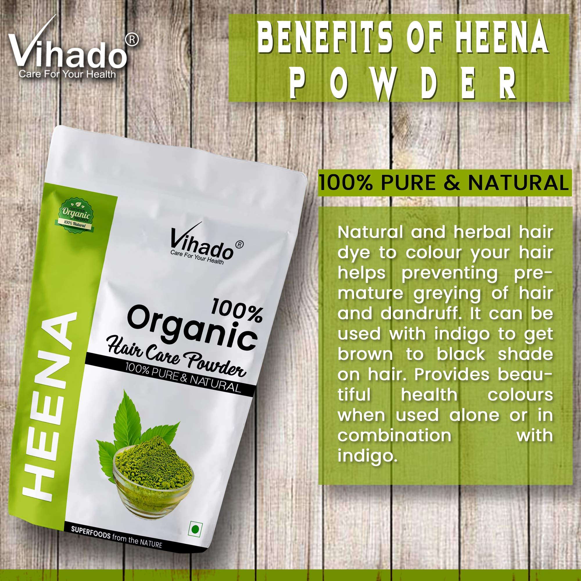 Vihado Henna Fresh powder hair color (400G) 2