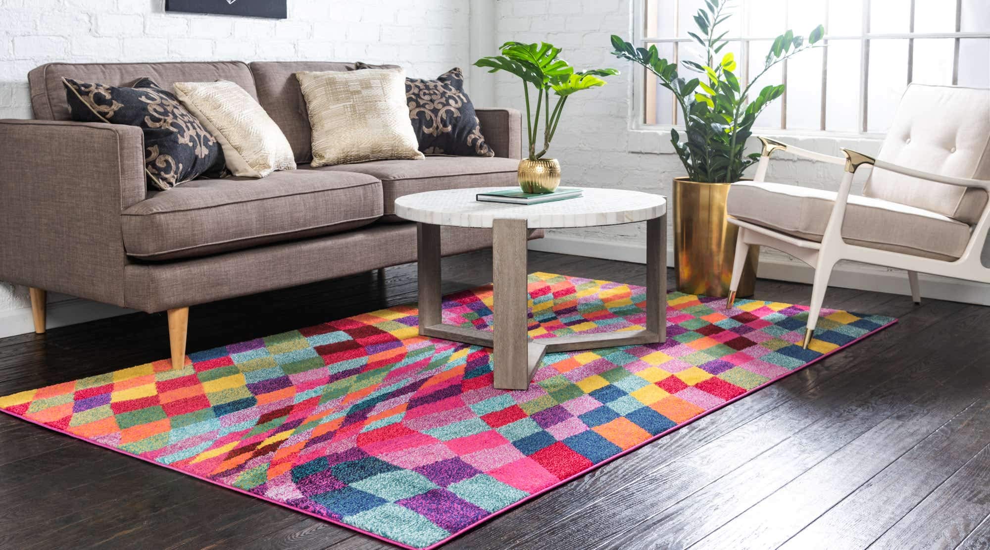 Unique Loom Estrella Collection Geometric, Abstract, Colorful, Modern, Eclectic Area Rug, 3 ft 3 in x 5 ft 3 in, Multi/Pink 2