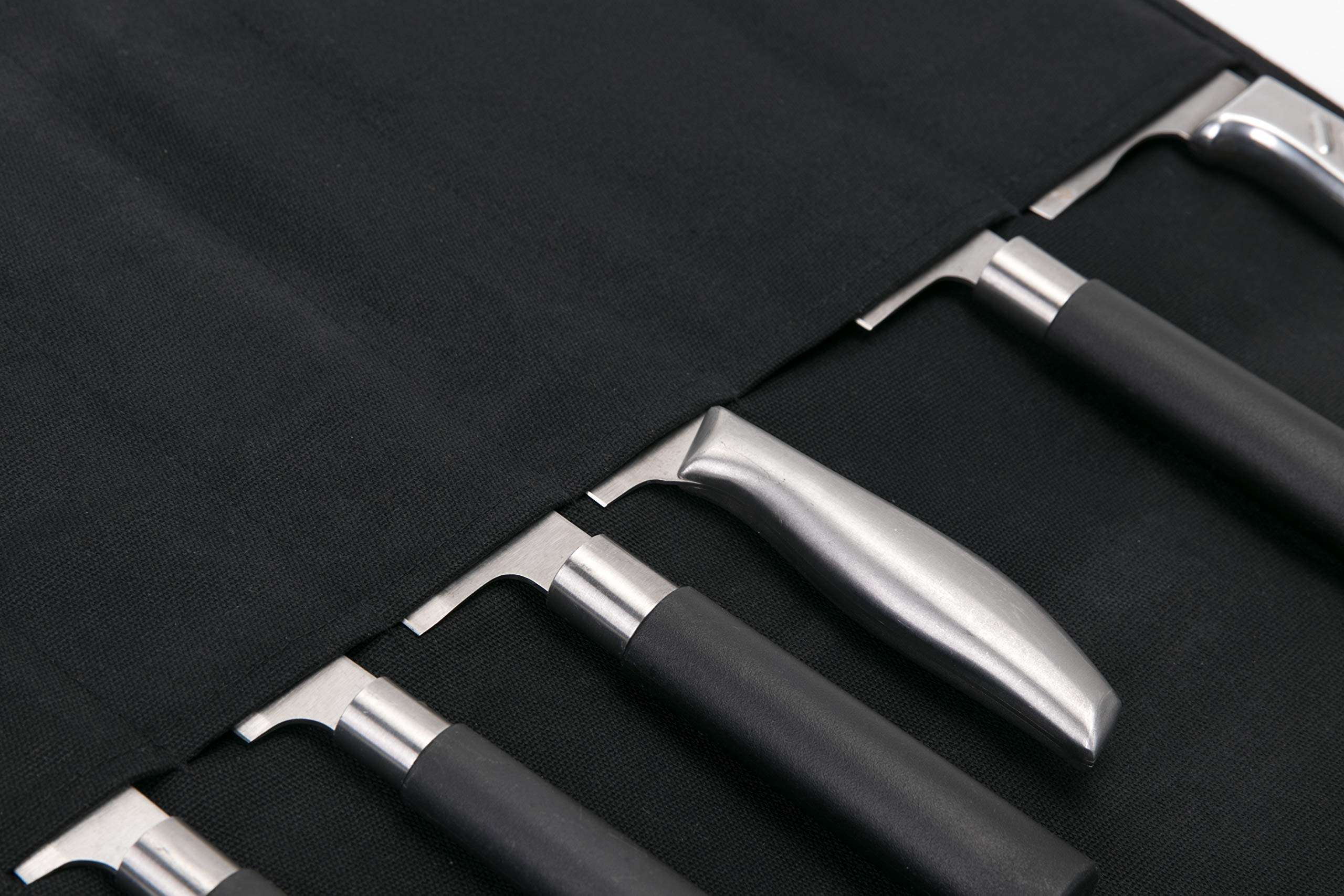 HERSENT Knife Roll,Chef’s Knife Roll Case,Waxed Canvas Cutlery Knives Holders Protectors,Home Kitchen Cooking Tools and Utensils Wrap Bag Wallet,Multi-Purpose Brush Roll Bag,Travel Tool Roll Pouch 3