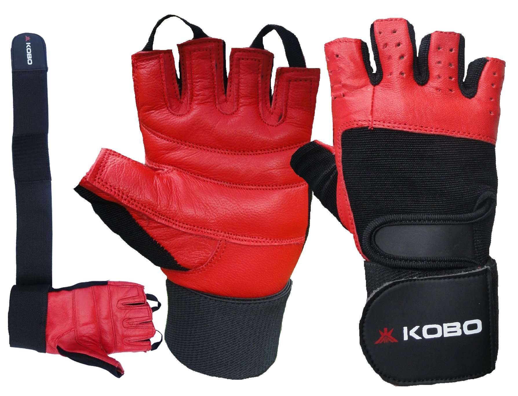 Kobo WTG-02 Gym Gloves, X-Large (Red/Black) 3