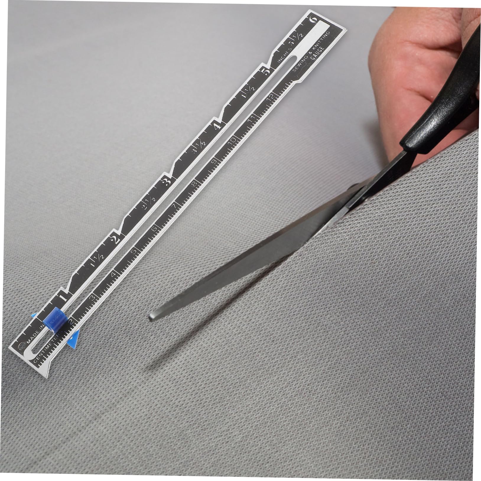 NUOBESTY 2sets Sewing Supplies Quilted Metal Ruler Sliding Gauge Fabric Sewing Ruler for Depth Buttonhole Spacing 8pcs*2 3