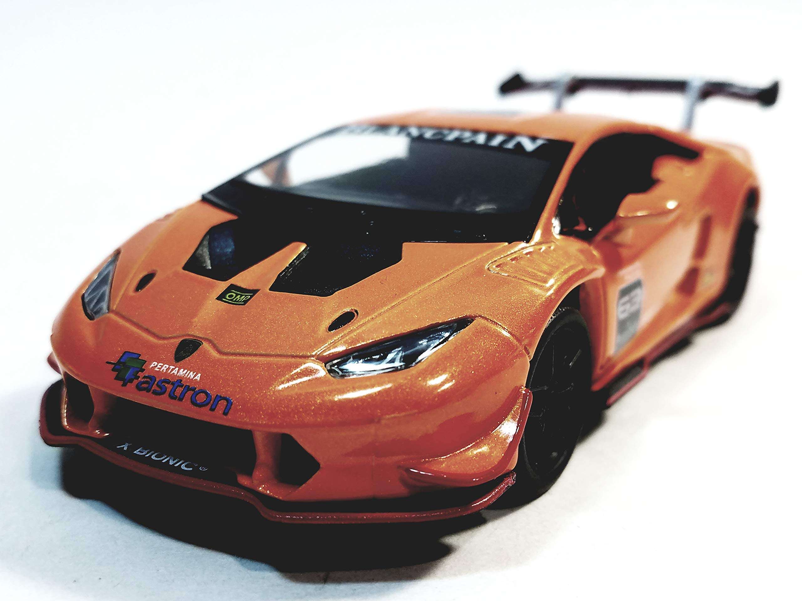 KiNSMART Lamborghini Tangerine Orange Huracan LP 620-2 Super Trofeo 1:36 Scale Die Cast Model Toy Super Race Car 3