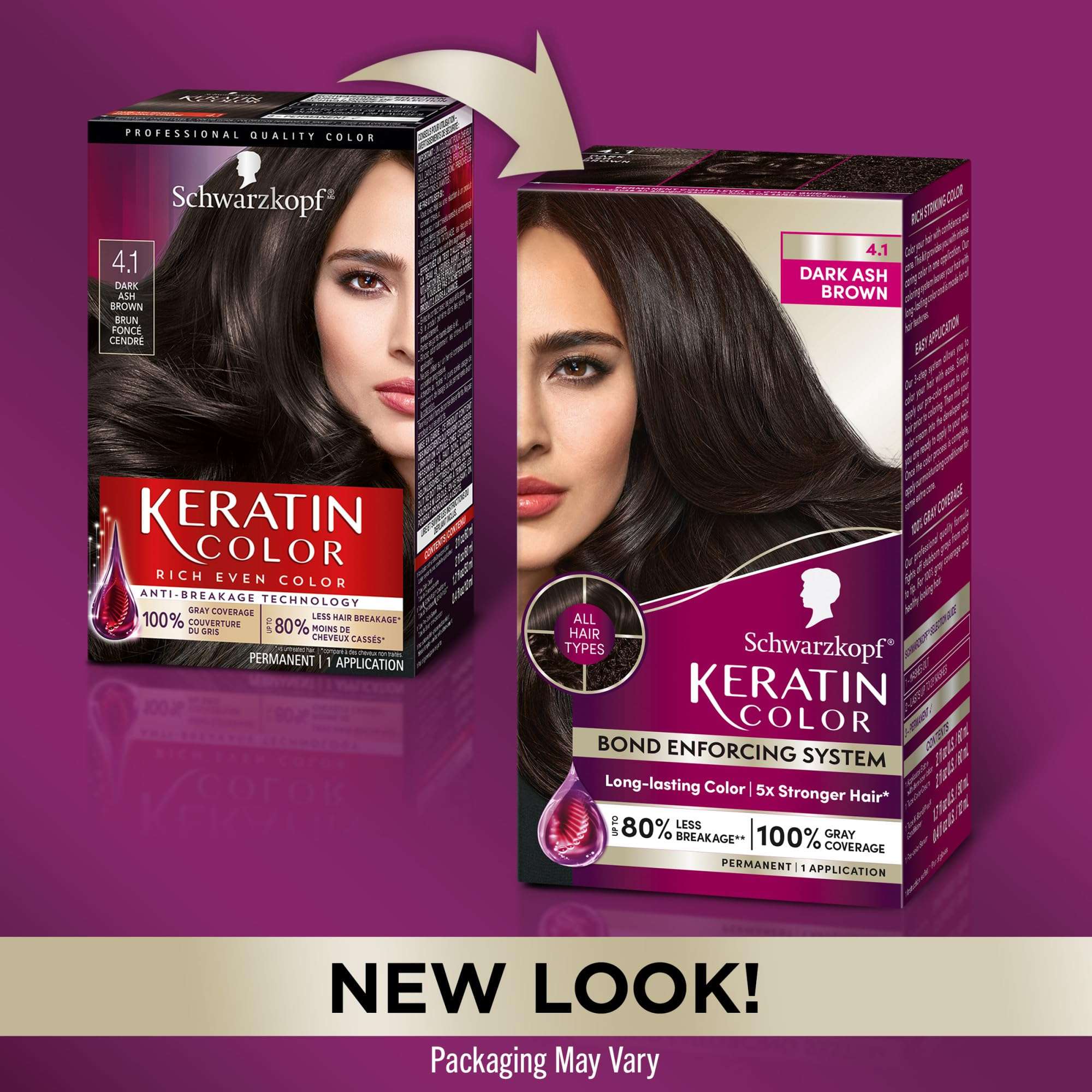 Schwarzkopf Keratin Color Permanent Hair Color Cream, 4.1 Dark Ash Brown, 4.1 Dark Ash Brown, 1 count 2