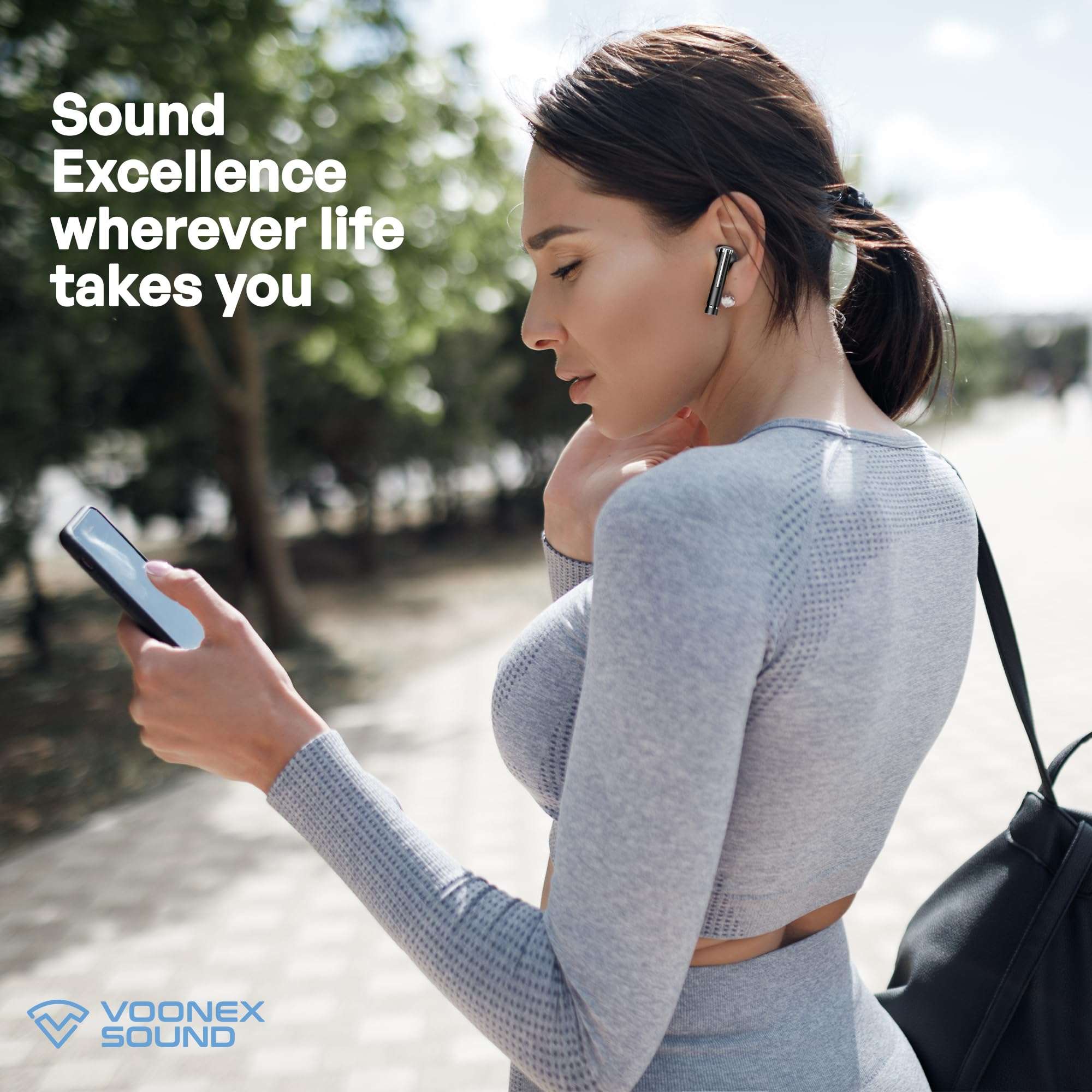 Voonex Sound Ultimate Wireless Headphones: Sound X Pro Bluetooth Earbuds with Noise Cancelling, Mic, and Hi-Fi Sound - 60H Playback LED Power Display - Compatible with Apple, Android, and More 6