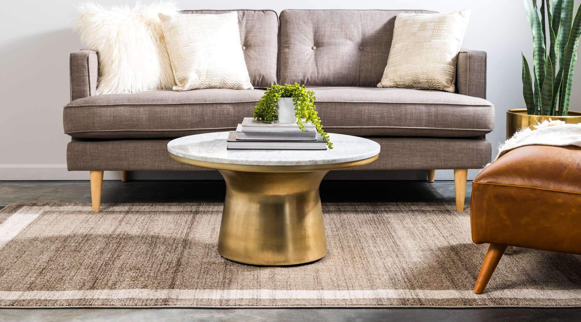 Unique Loom Del Mar Collection Area Rug - Maria (3' 3" x 5' 3" Rectangle, Light Brown/ Ivory) 3