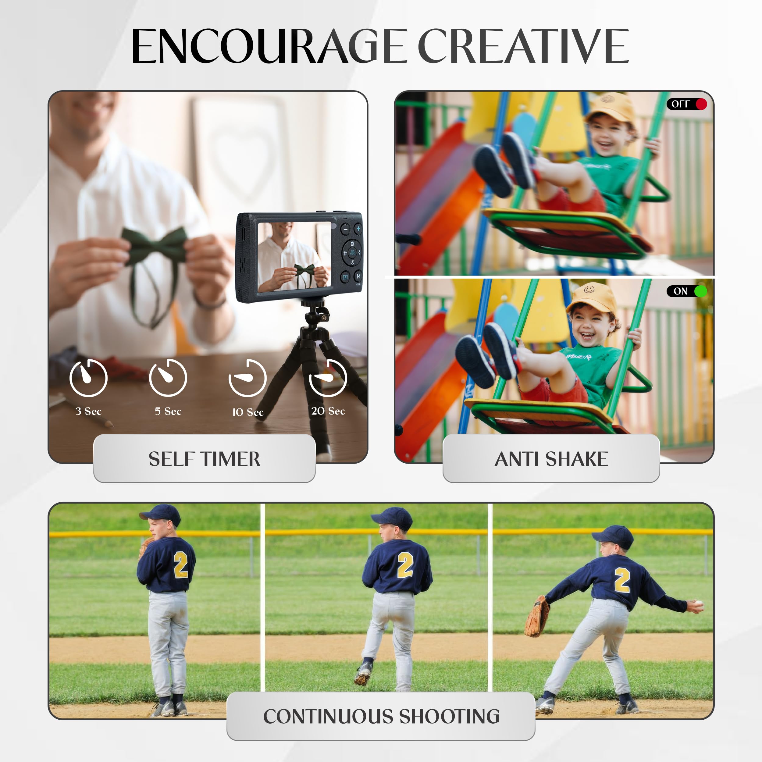 Yashica DigiMate Digital Camera, 4K Camera for Photography, Digital Point and Shoot Camera with 18X Zoom, Supports Micro SD Cards, Mini Digital Camera for Teen Girls and Boys – Black 6