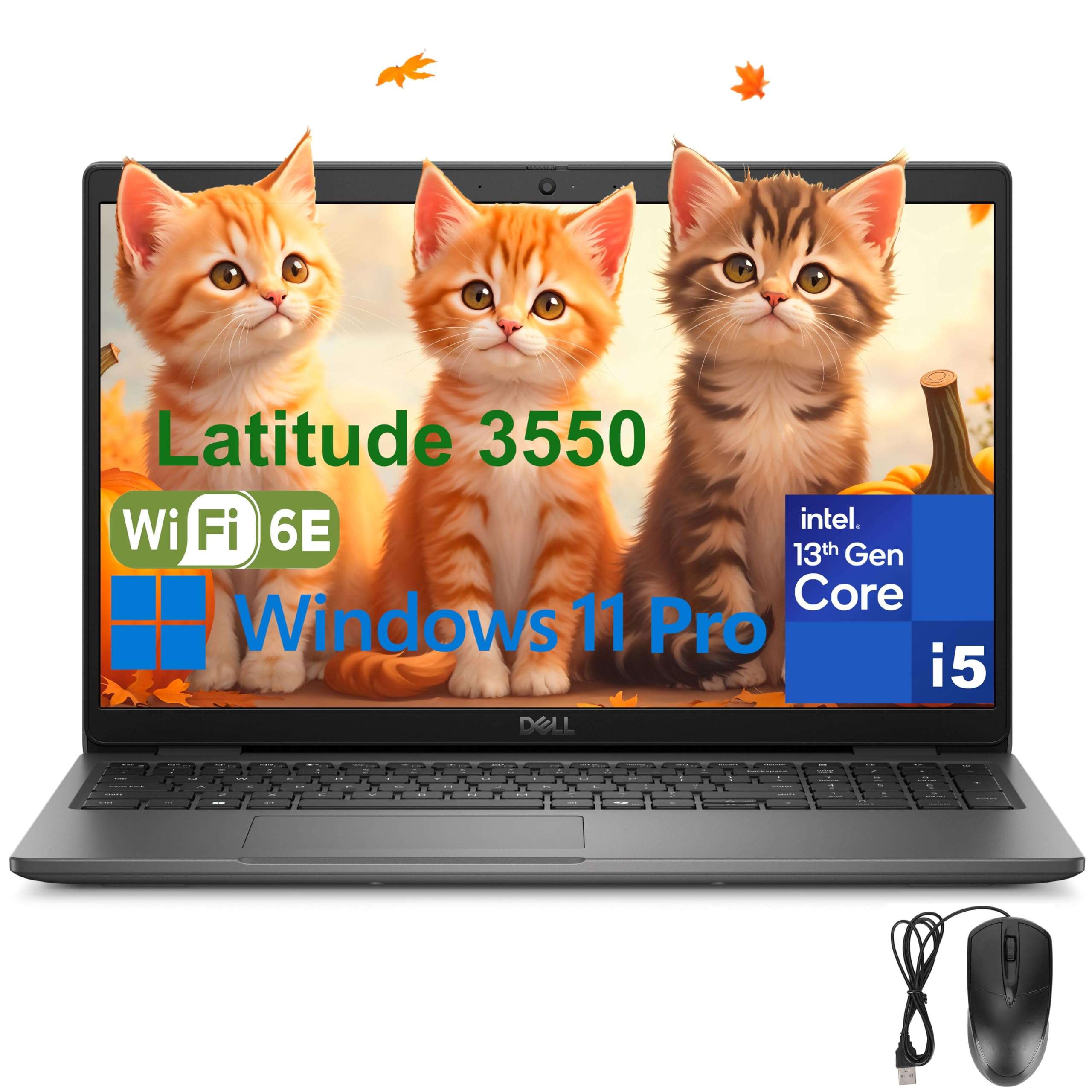 Dell Latitude 3550 Laptop Computer for Business and Work, Intel Core i5-1335U (Beat i7-1255U), 4GB DDR5 RAM, 512GB PCIe SSD, 15.6" FHD, WiFi 6E, Bluetooth, FHD Webcam, USB4 Type-C, Windows 11 Pro 1
