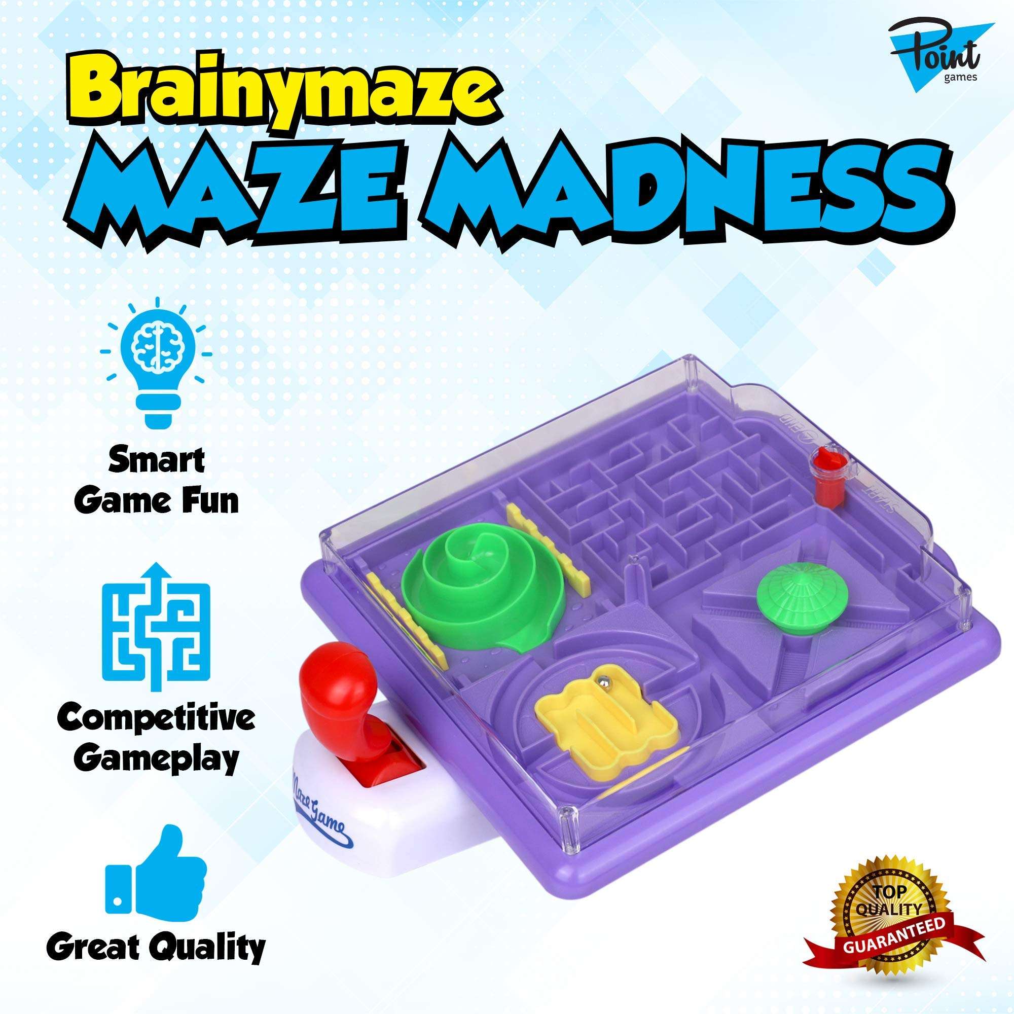 Point Games BrainyMaze Maze Madness - 4 in 1 Tilt Maze Puzzle Game - 1 Remote Control, Brain Teaser Toy - Developmental & Interactive Puzzle, Test Stabilizing Skills 3