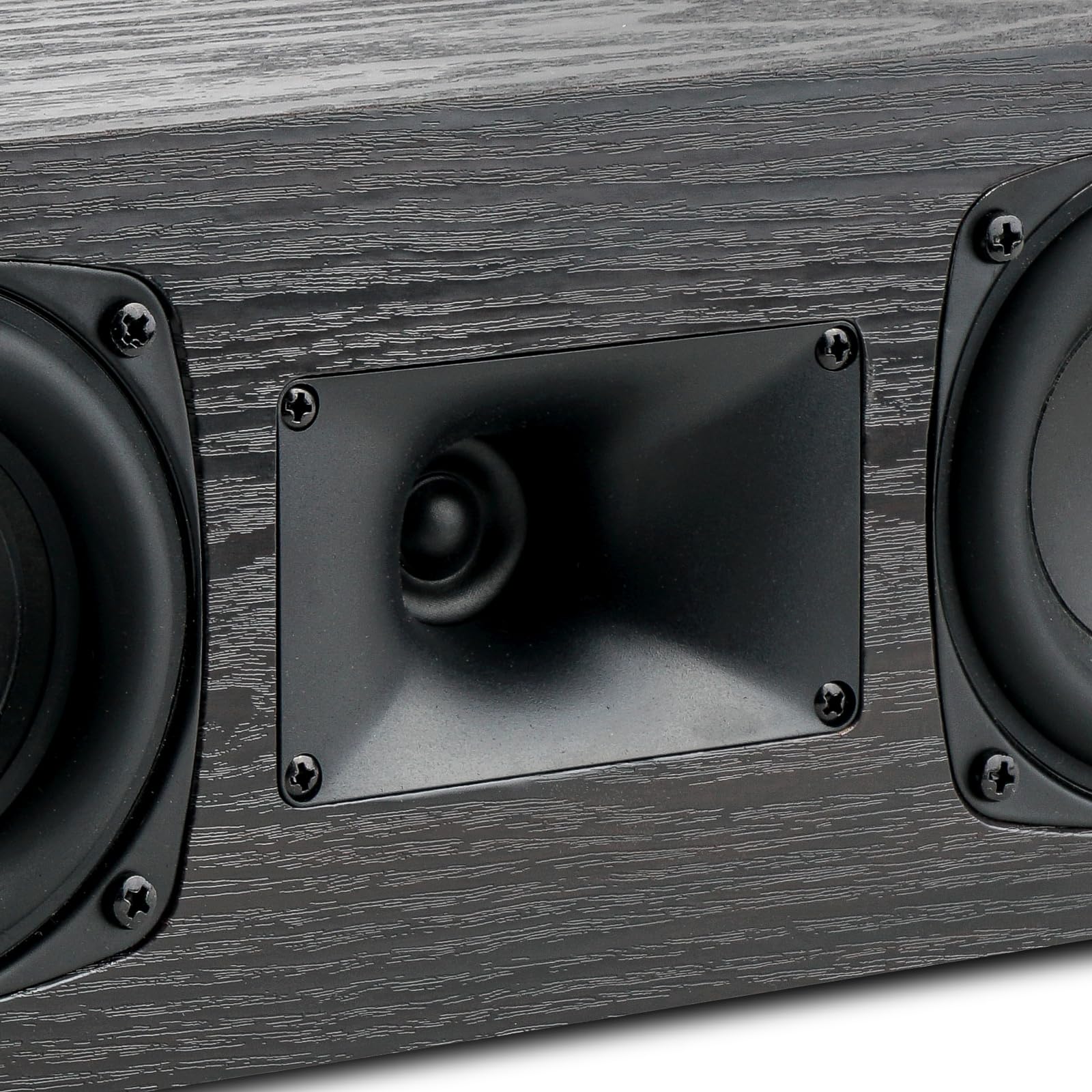 Saiyin Slim Center Channel Speaker,for Desktop Stereo or Home Theater Surround Sound, Dual 3.5" Woofer,Requires a Separate Amplifier or Receiver, Wall Mountable, Single,17 Inch 5