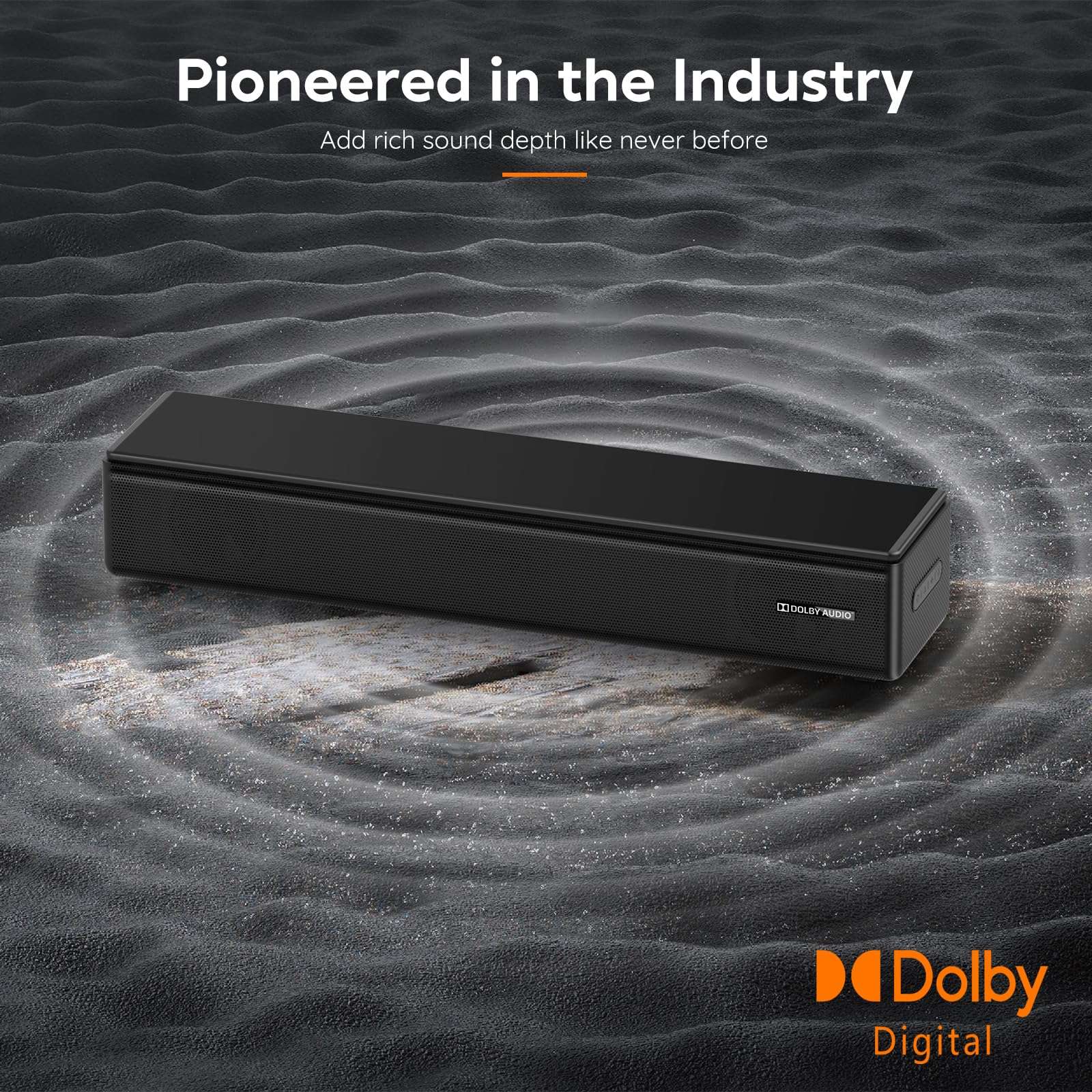 2.0 CH Dolby Digital Sound Bar - Bluetooth Home Theater Speaker with HDMI ARC, Optical, Aux for Smart TV, Gaming, PC & Projector, Compact Speaker Bar with 3D Surround Sound Home Theater Soundbar 3