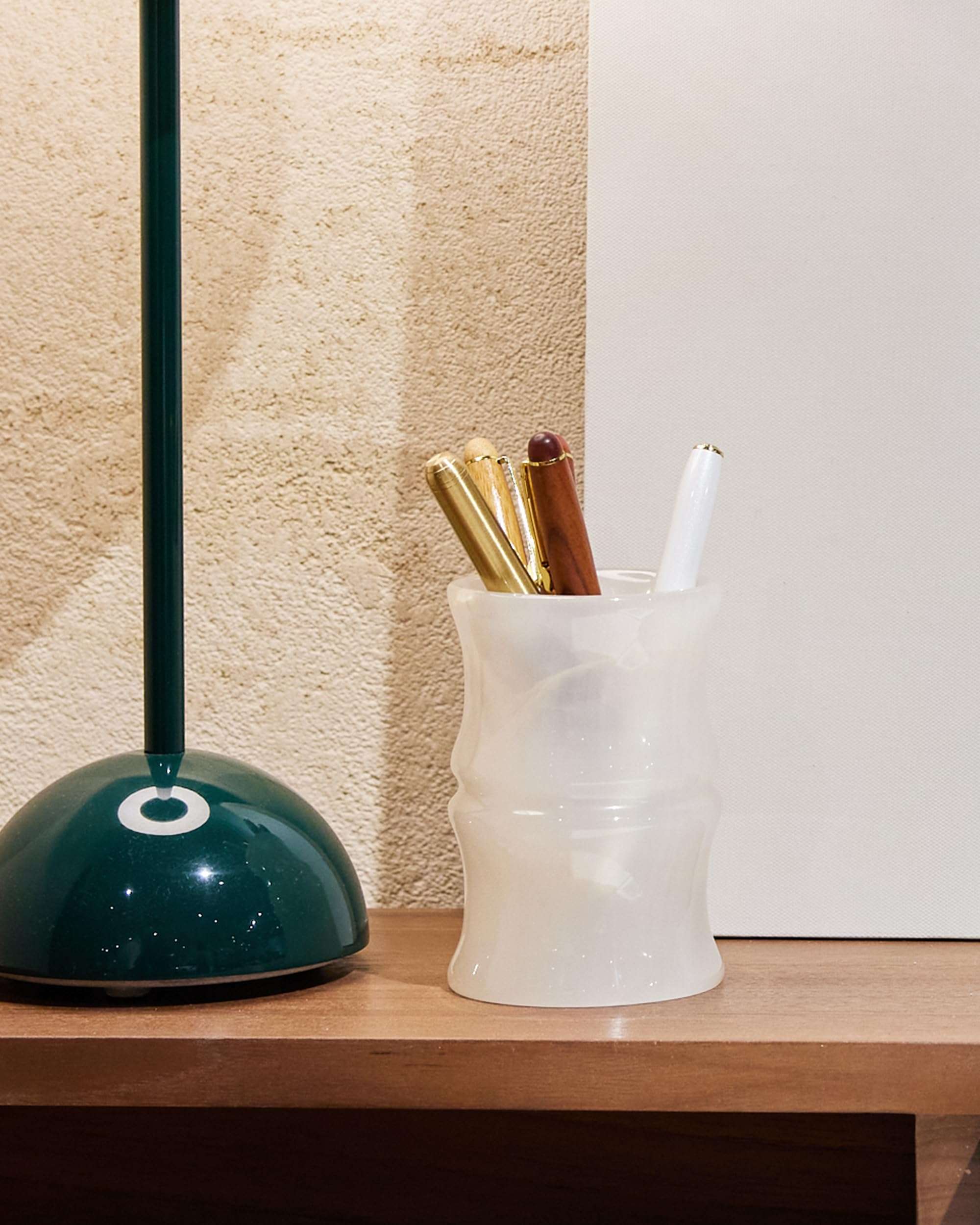 JMOIRE Afghanistan Natural Jade Stone Pen Holder for Desk, Elegant High-End and Unique Gifts, Home Office Desk Decor for Women and Men, Gifts for Seniors, Best Office Gifts Ideas. (Translucent) 6