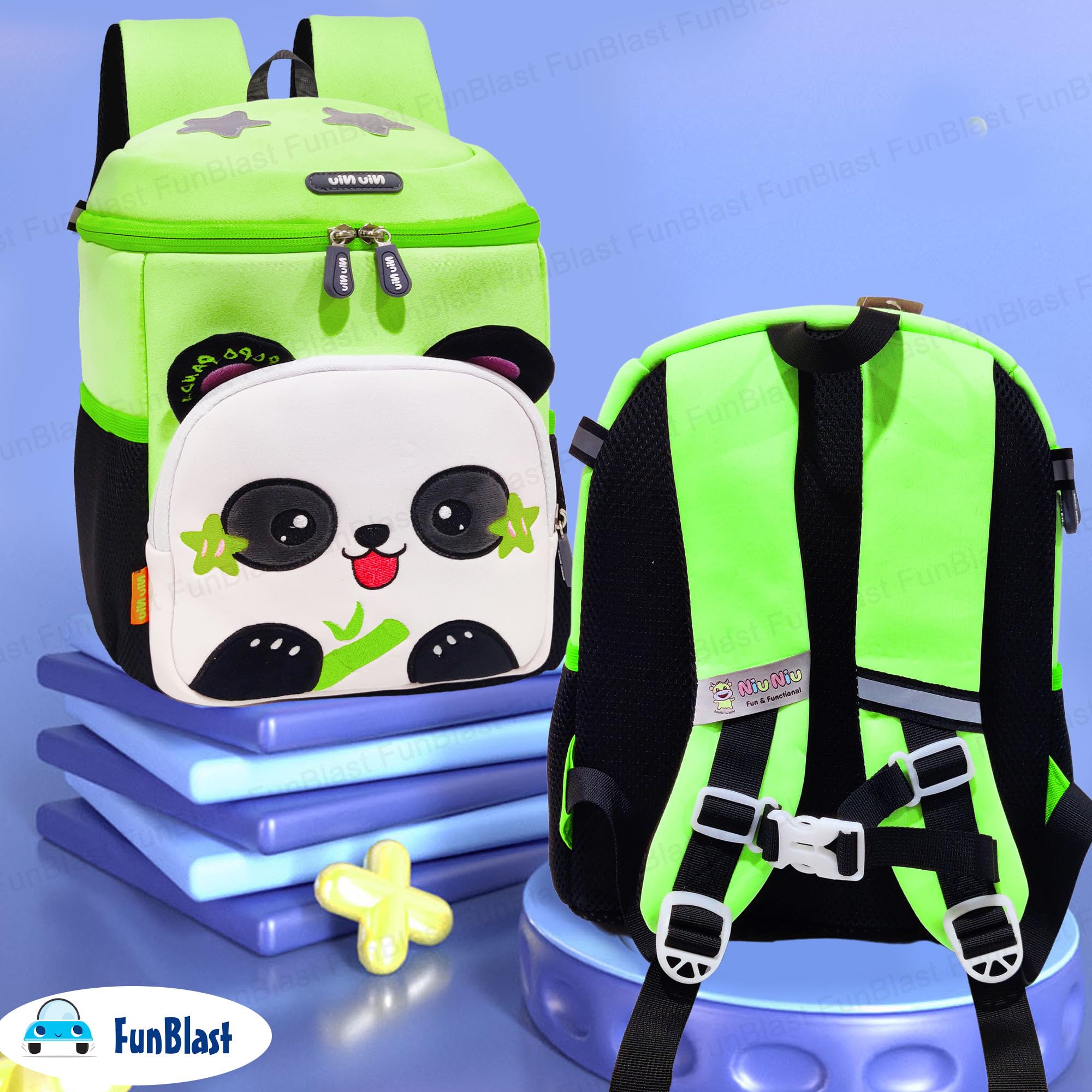 FunBlast Bagpack for Kids – Panda Theme Bags for Small Kids, Bags for Pre-Schoolers, Small Bags for School, Picnic, Travelling Bag for 2 to 7 Years Old Kids (33 X 26 X 16 CM) 6