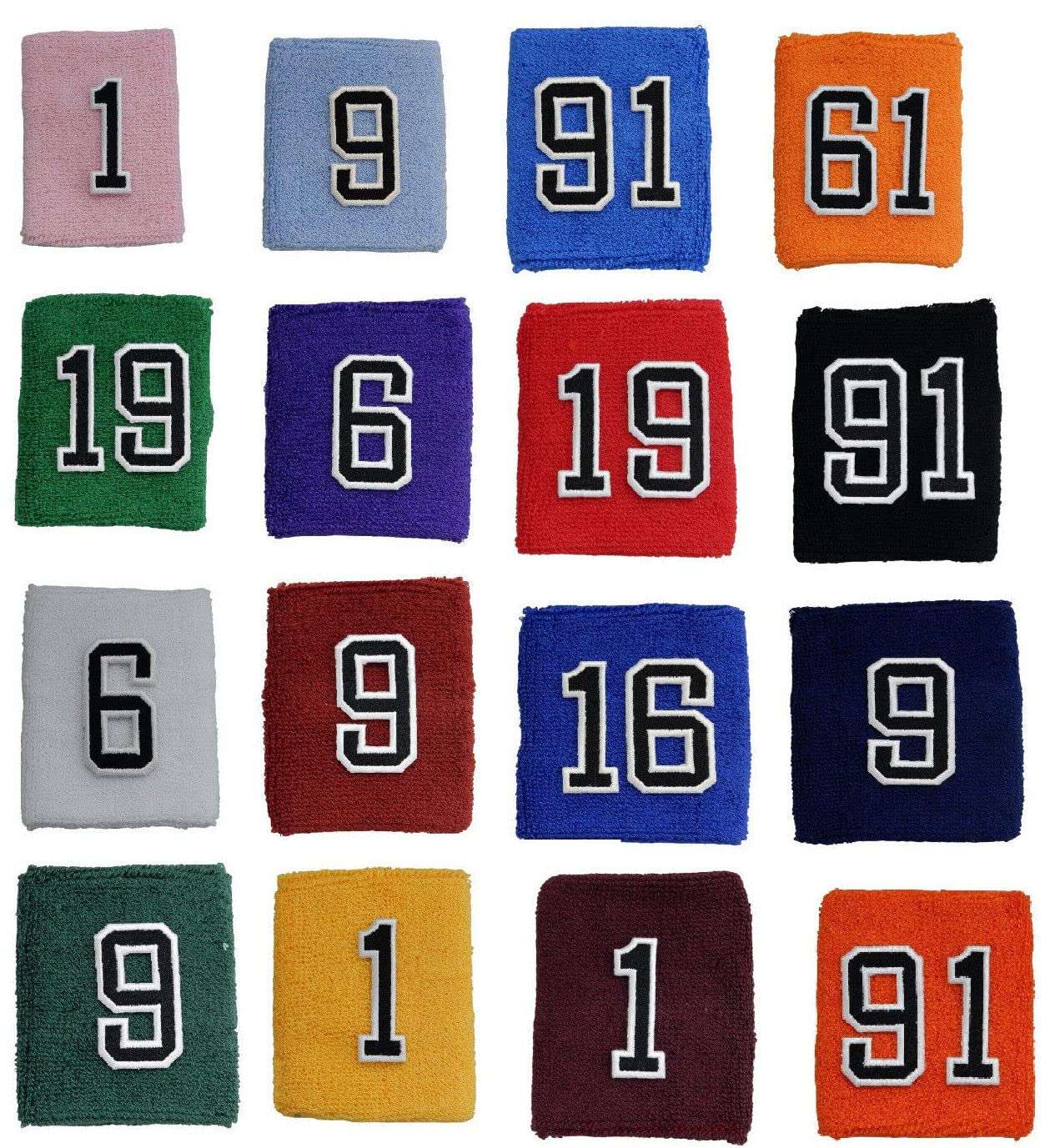 Sports Farm - Custom Jersey Number Sports Wristband 3.5" (Black) 3