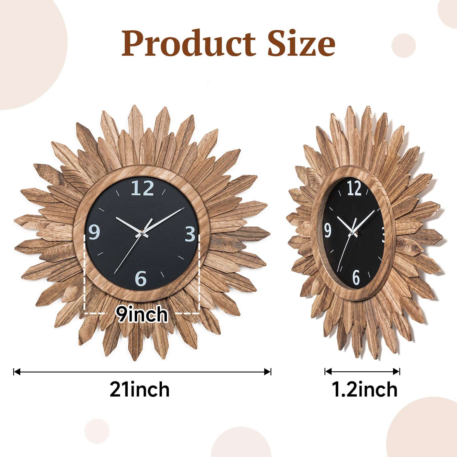 Large Boho Mirror and Large Boho Wall Clock 3