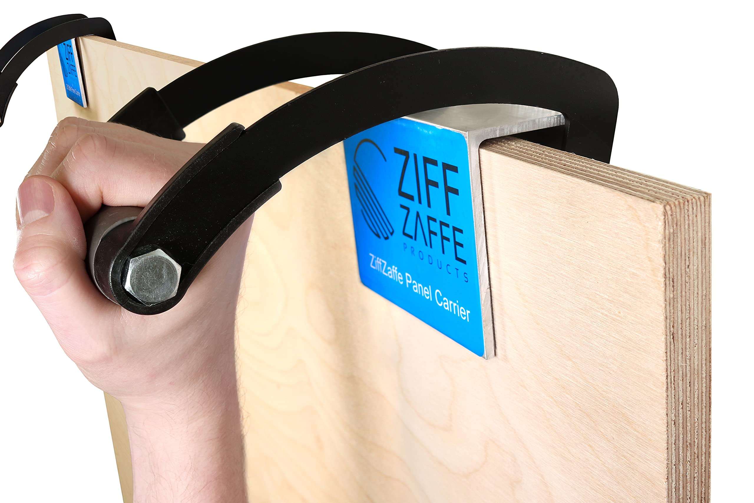 ZiffZaffe Wood Board Carrier Handle - Heavy Duty Robust Plywood, Drywall, Sheetrock Panel Carrying Tool Clamp for Single Hand Lift up to 200 lbs - Complete with Protective Gripper Gloves 4