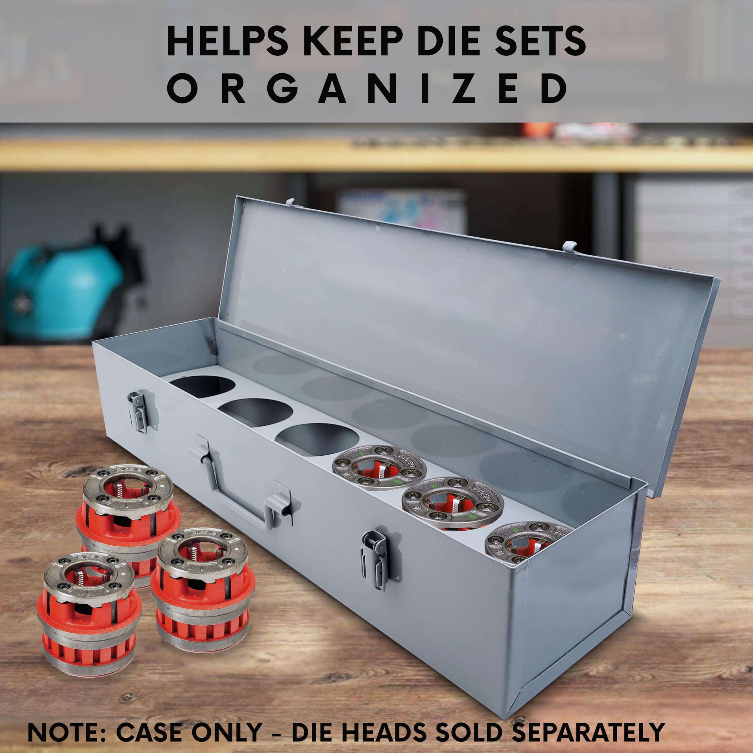 Staten Tools 38625 Metal Carrying Case fits Ridgid 12-R Die Heads 12R Ratchet and Handle 5