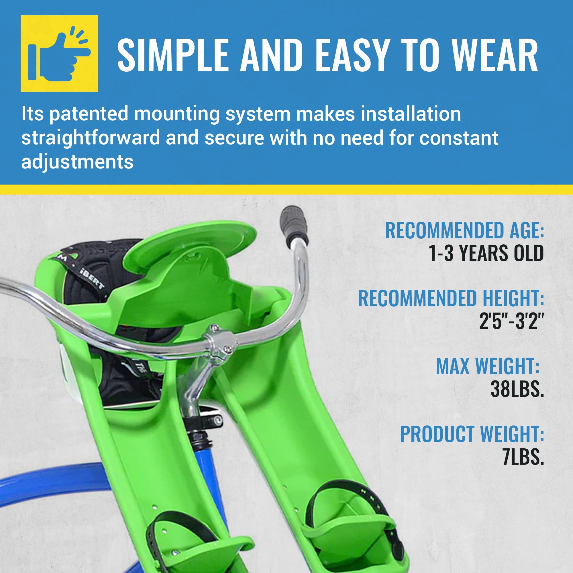 iBert Child Bicycle Safe-T-Seat, Green 5