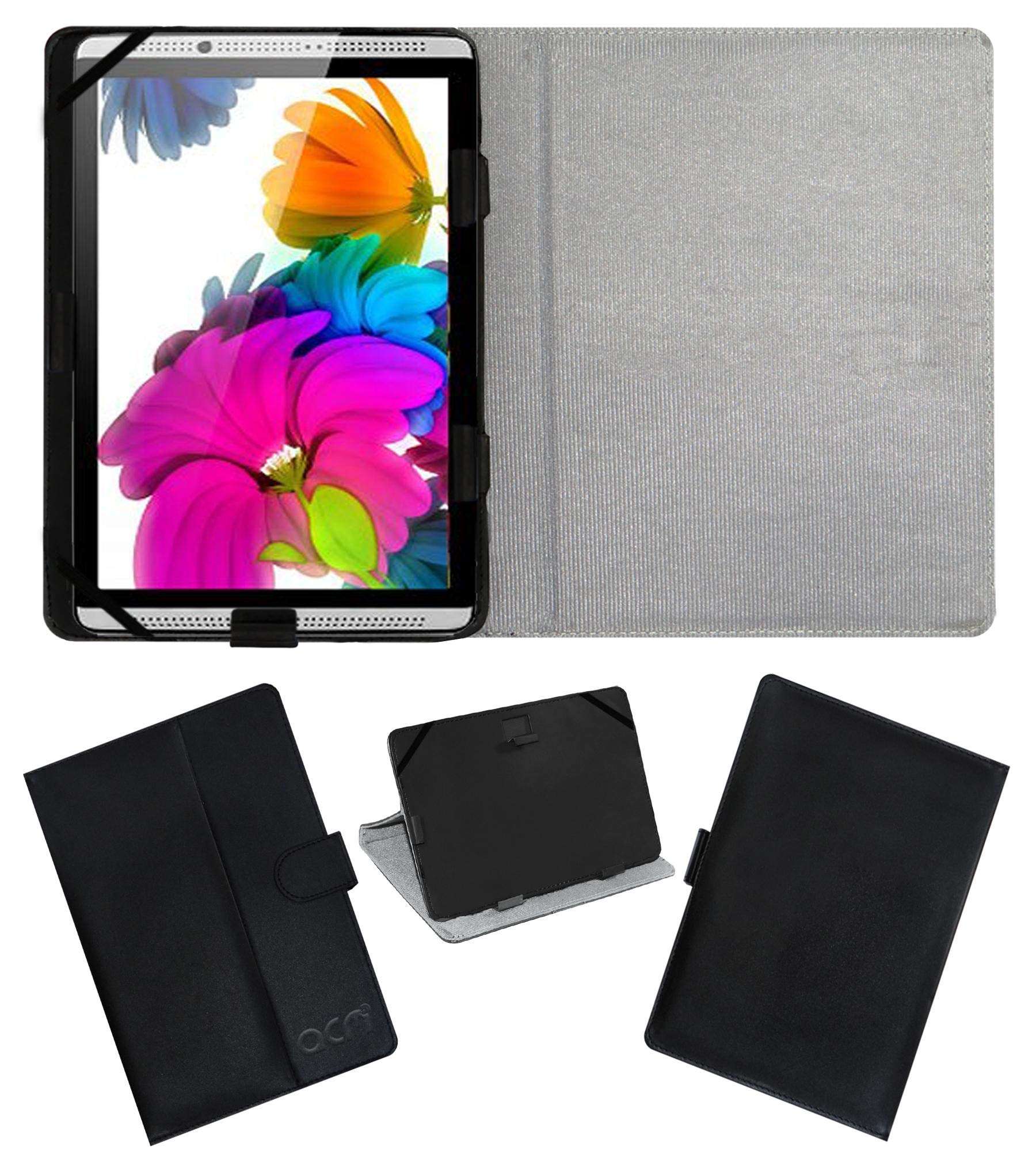 Acm Leather Flip Flap Case Compatible with Izotron Quattro X7 Tablet Cover Stand Blue 1