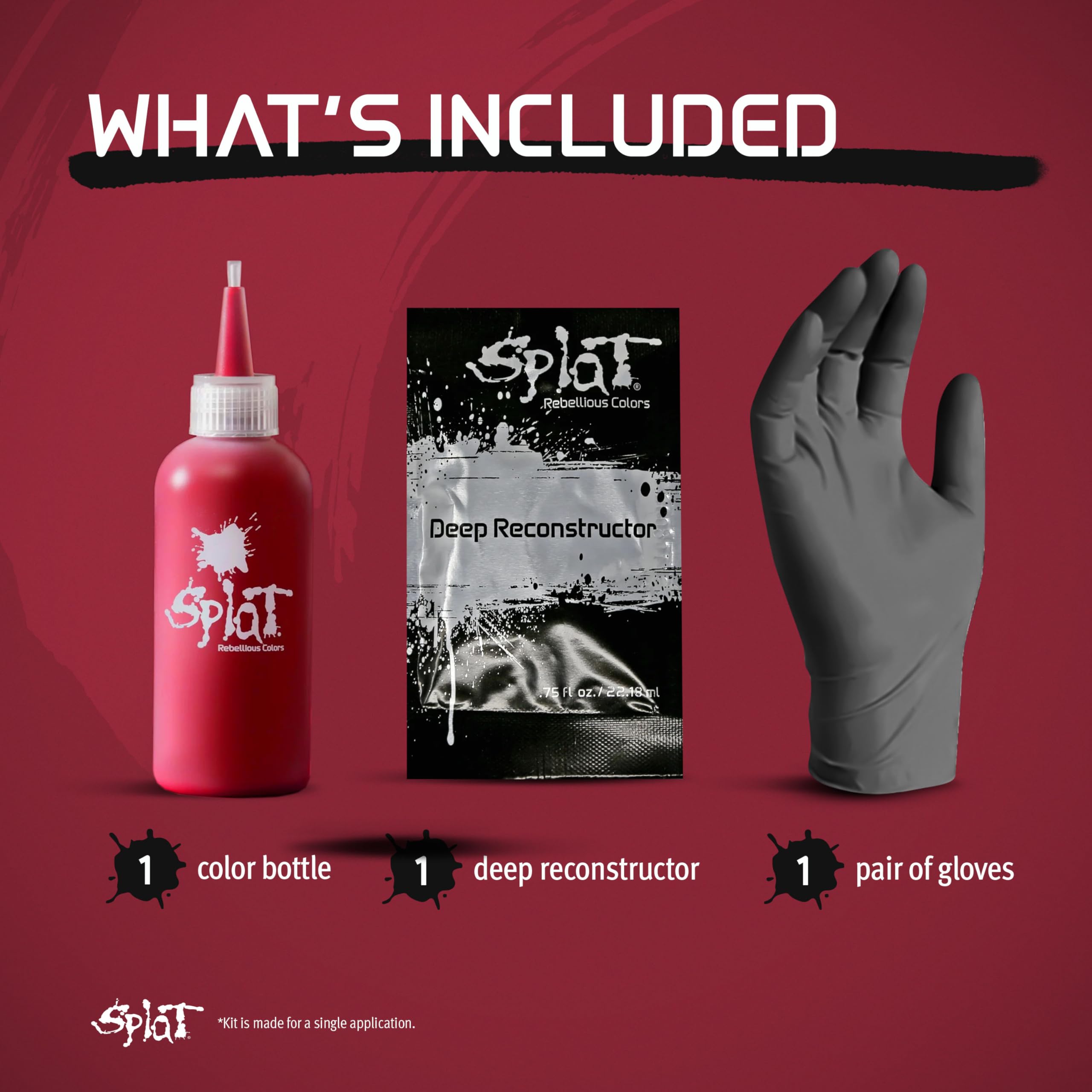 Splat Midnight Scarlet Semi Permanent Hair Dye Kit, 1 Application, Includes Deep Reconstructor Conditioner, Lasts 30 Washes, No Bleach Required, Vegan & Cruelty Free Hair Color 5