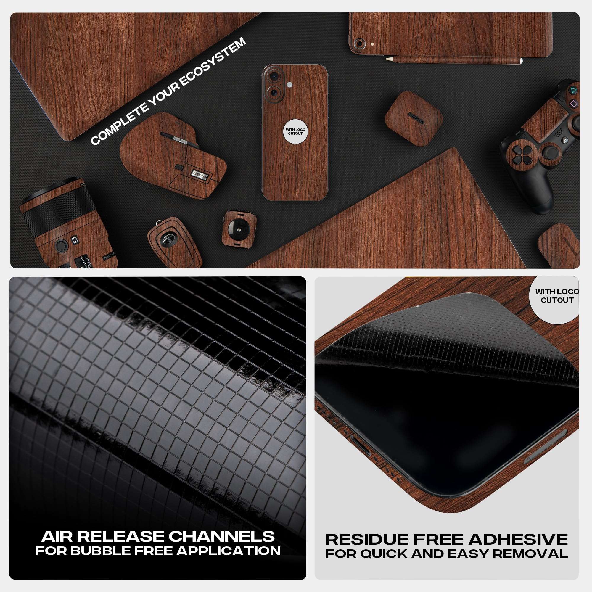 Capes India Mobile Phone Skins Compatible with Apple iPhone 16 | Not a Cover/Case | Protective Film Vinyl Sticker (Walnut, Full Body Skin) 5