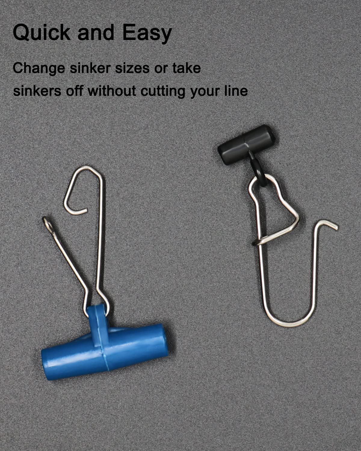 SUPERTHEO Fishing Line Sinker Slides with Duo Lock Snap Clips Fishing Line Connector Swivels Tackle 6