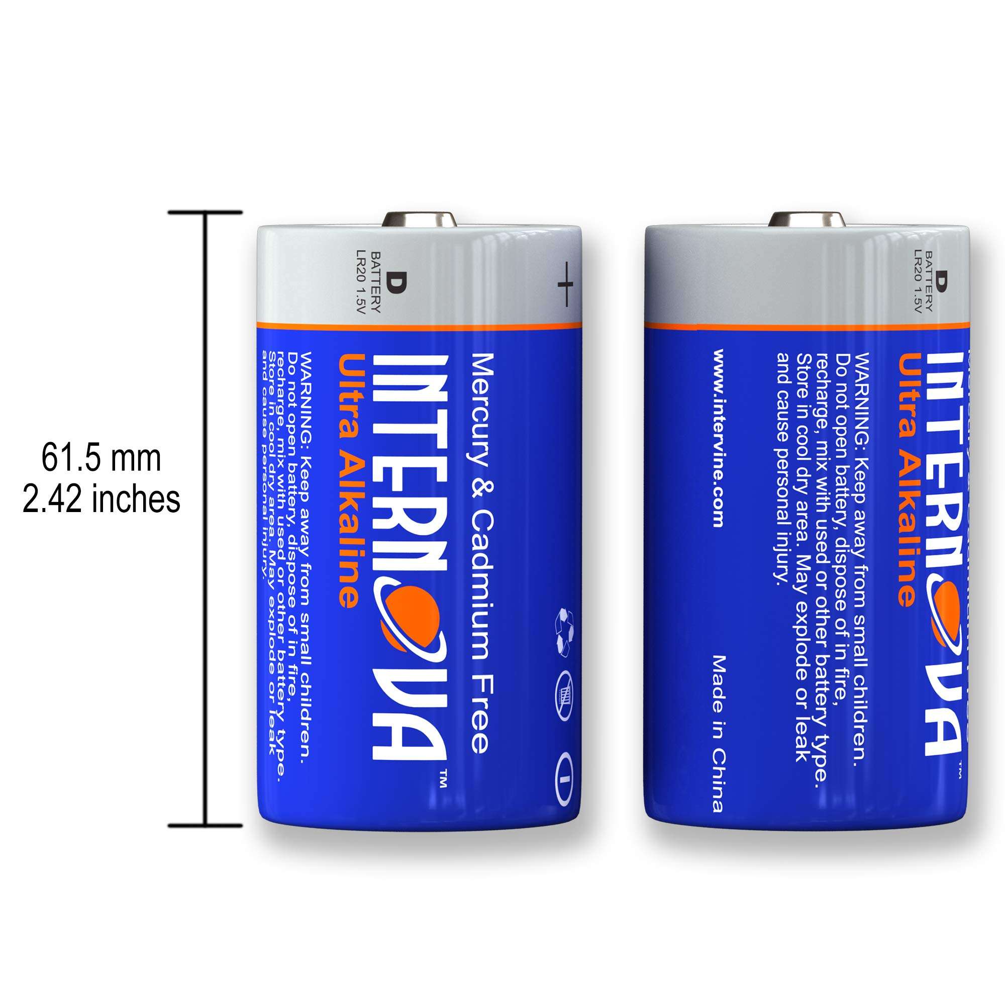 INTERNOVA® Alkaline D Cell Batteries, LR20 1.5V Cell High Performance, Easy to Open 6 Count Pack 3