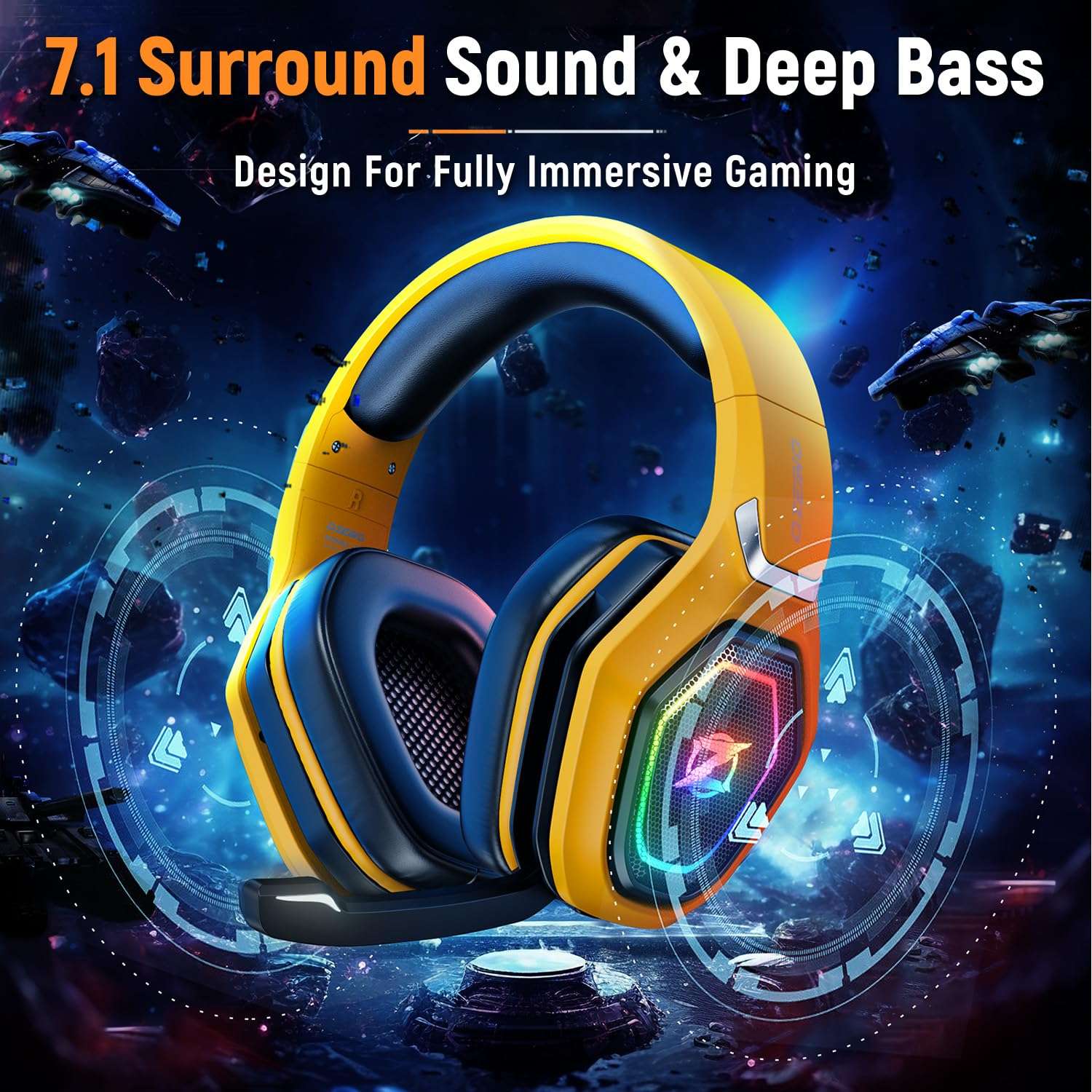 Ozeino Wireless Gaming Headsets for PC, Ps5, Ps4 - Lossless Audio USB-A & USB-C Gaming Headphones with Flip Mic, 30-Hr Battery Bluetooth Headset for Switch, Laptop, Mobile, Mac 4