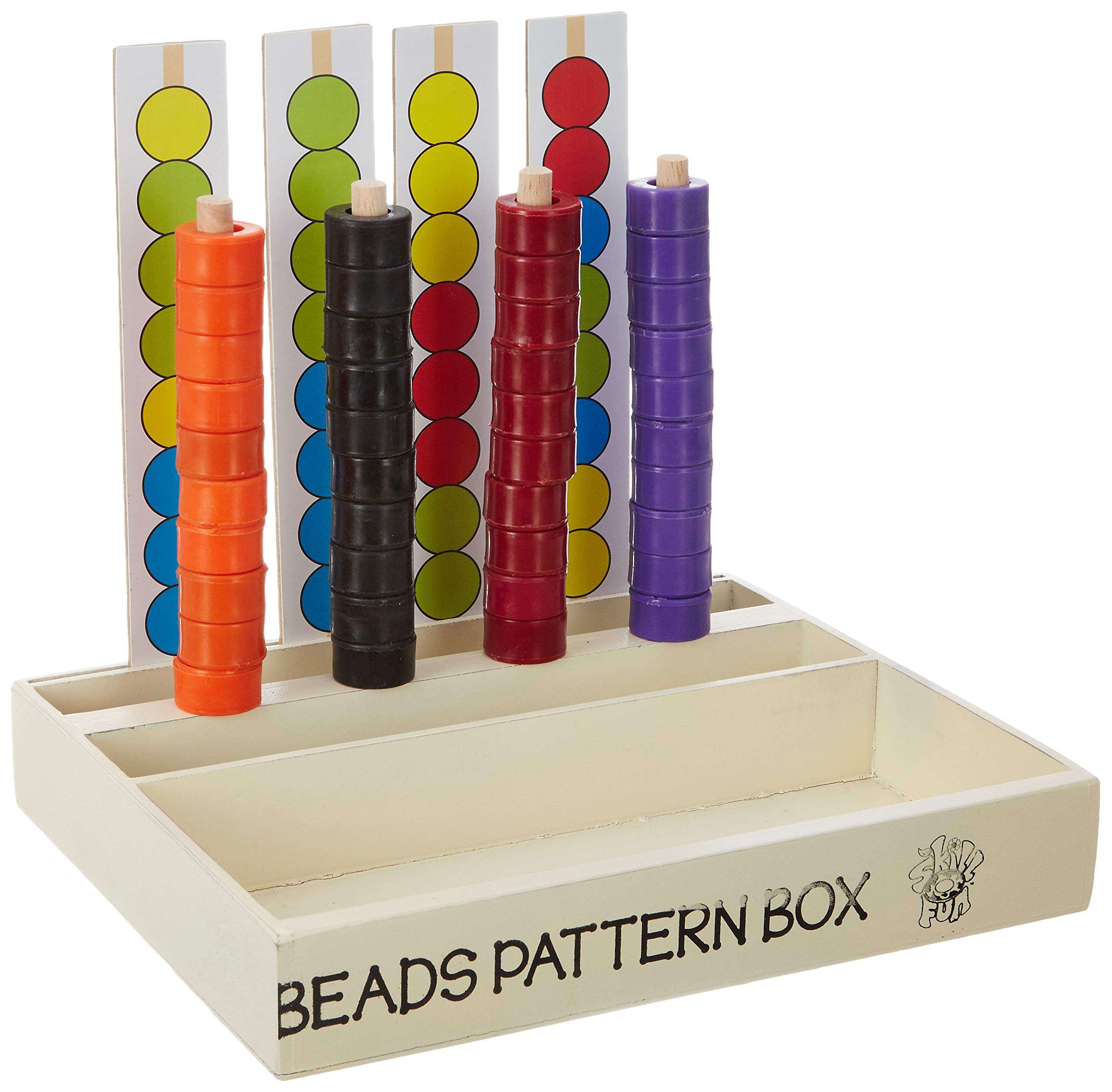 Skillofun MDF Wooden Beads - Round Learning Toy | Early Educational Toy for Kids (Multicolor, Age- 3+) 1