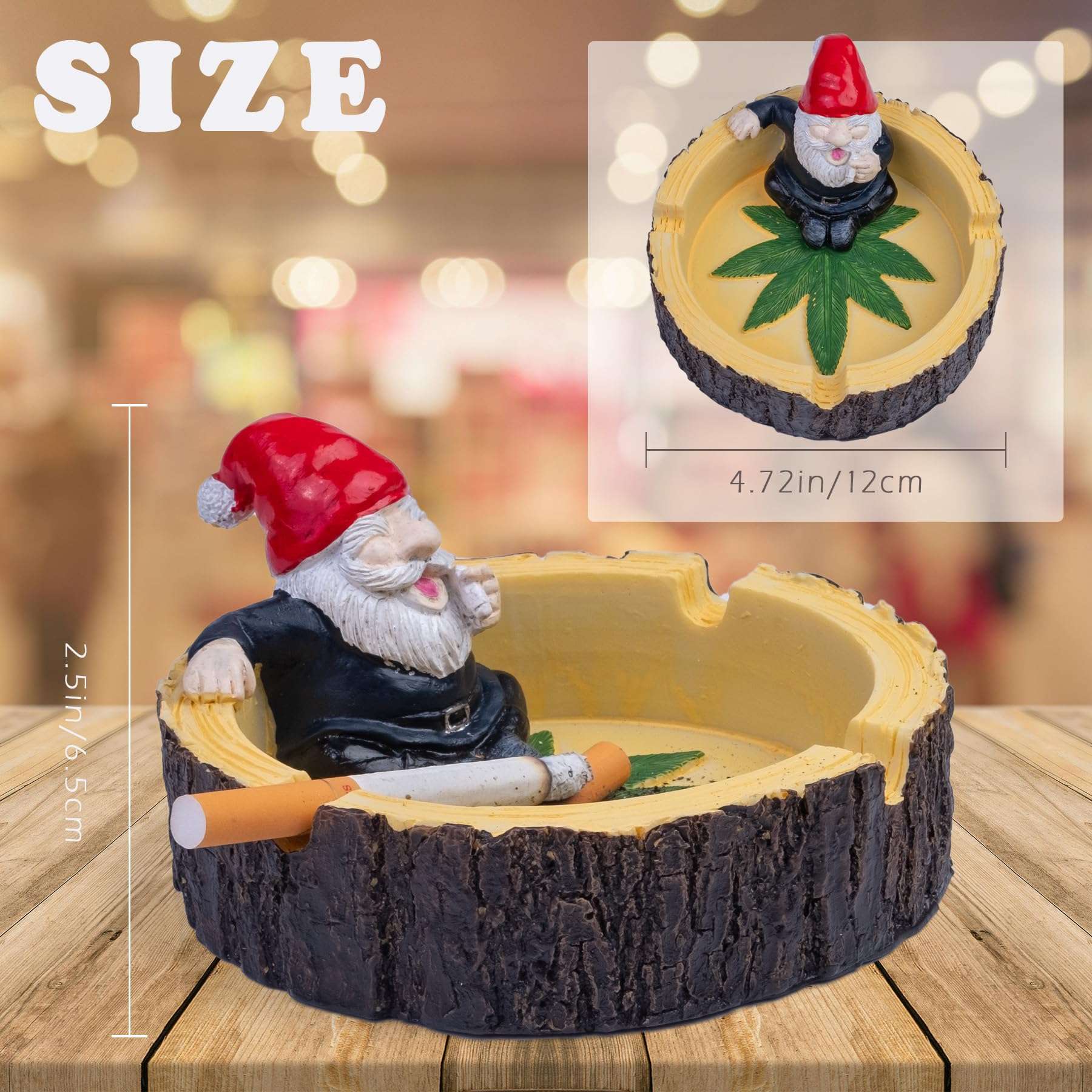 4.72" Ashtray for Cigarettes and Cigars, Cute Ashtray for Indoor or Outdoor，Ash Holder for Smokers, Desktop Smoking Ash Tray for Home Office Decoration 5