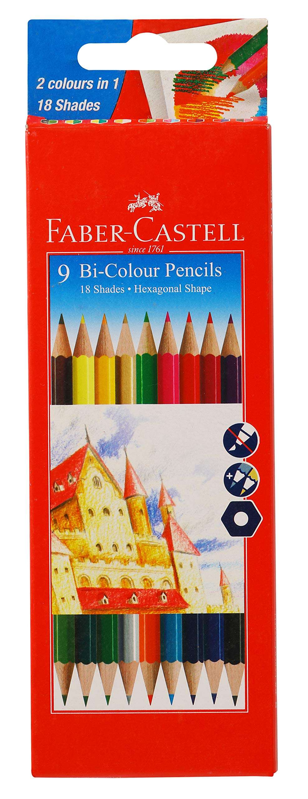Faber-Castell Bi-Color Pencil Set - Pack of 9 Connector Pen Set - Pack of 15 3