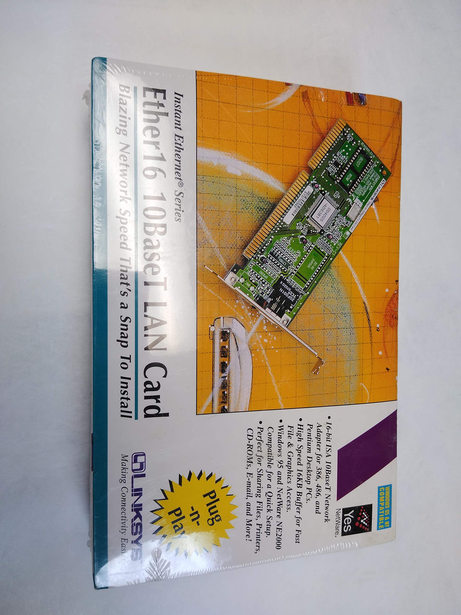 Linksys RJ45 ISA8/16 Ether16 10MBs 10BT Plug and Play Fast Enet 5