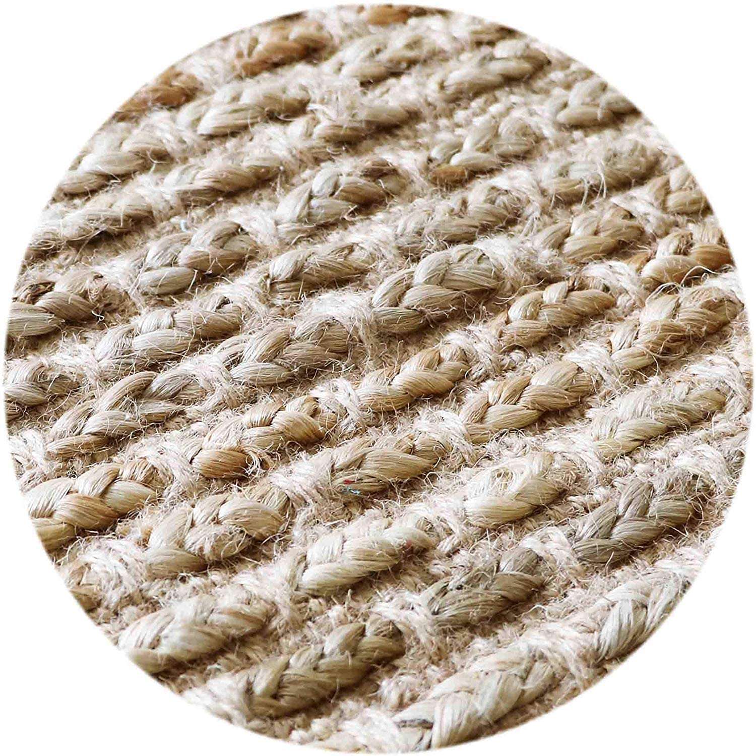 THE HOME TALK Natural Handcrafted Braided Jute Rug-150X240CM|Traditional Carpet for Living Room,Kitchen,Entryway,Bedroom,Dining Room|Rustic Bohemian Decor|Durable,Anti-Skid Carpets for Centre Table 6