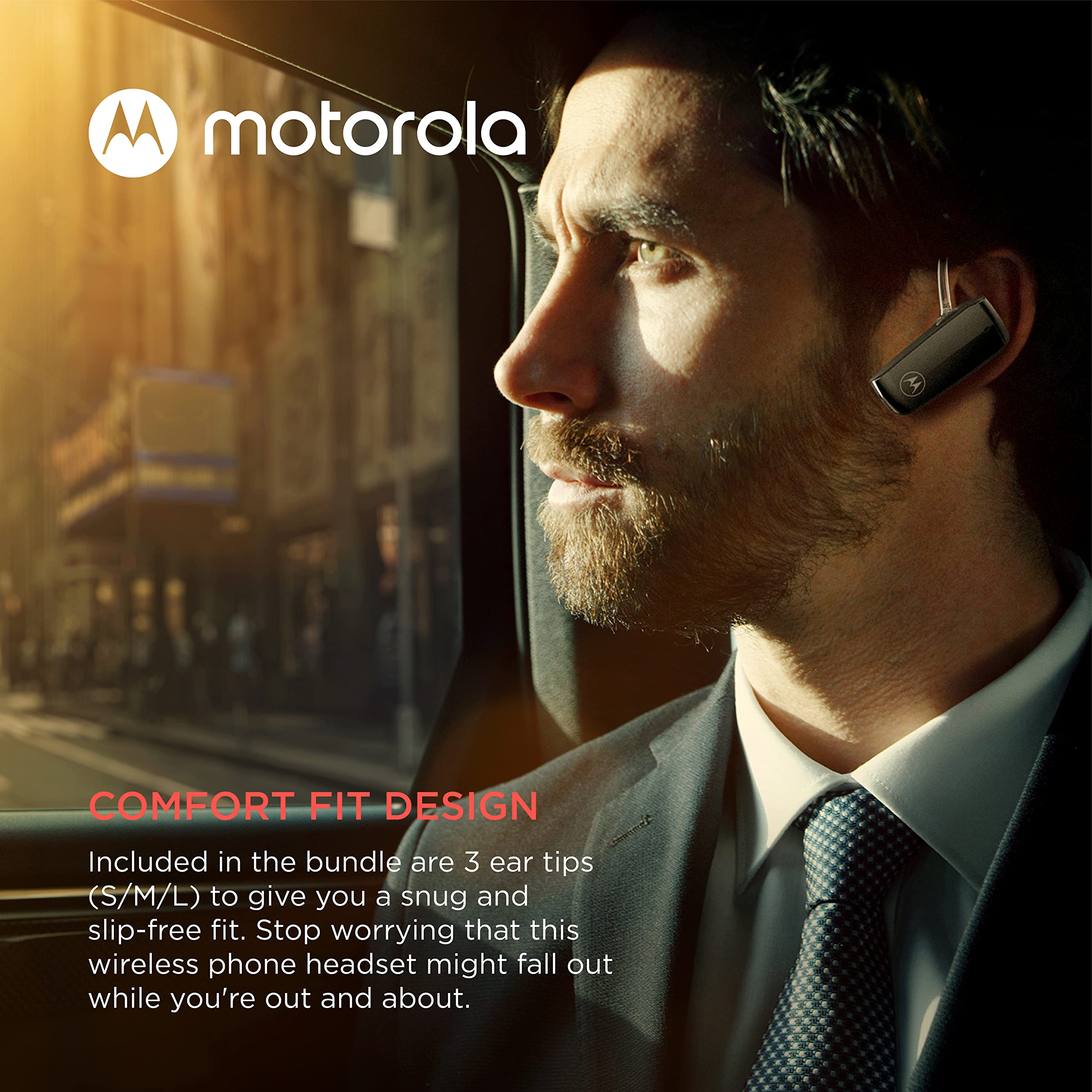 Motorola Sound HK385 Bluetooth Headset in-Ear Mono Bluetooth Earpiece with CVC Touch Control for Calls - IPX4 Sweat Resistant, Smart Touch/Voice Control, Noise Suppression Wireless Earpiece - Black 5