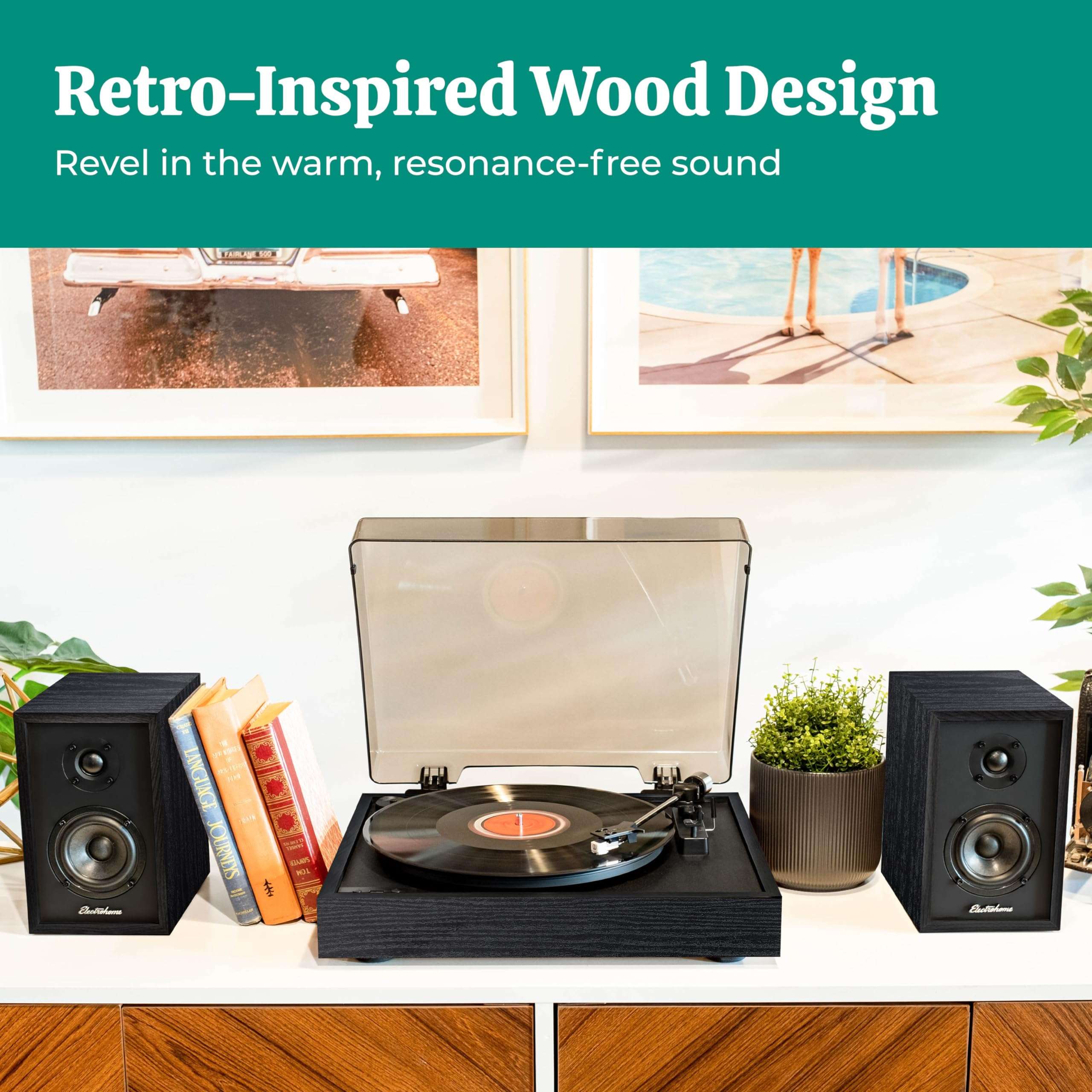 Electrohome Berkeley 2.0 Stereo Powered Bookshelf Speakers with Built-in Amplifier and 3" Drivers for Turntable, TV, PC and Wireless Music Streaming Featuring Bluetooth 5, RCA and Aux (EB20B) 6