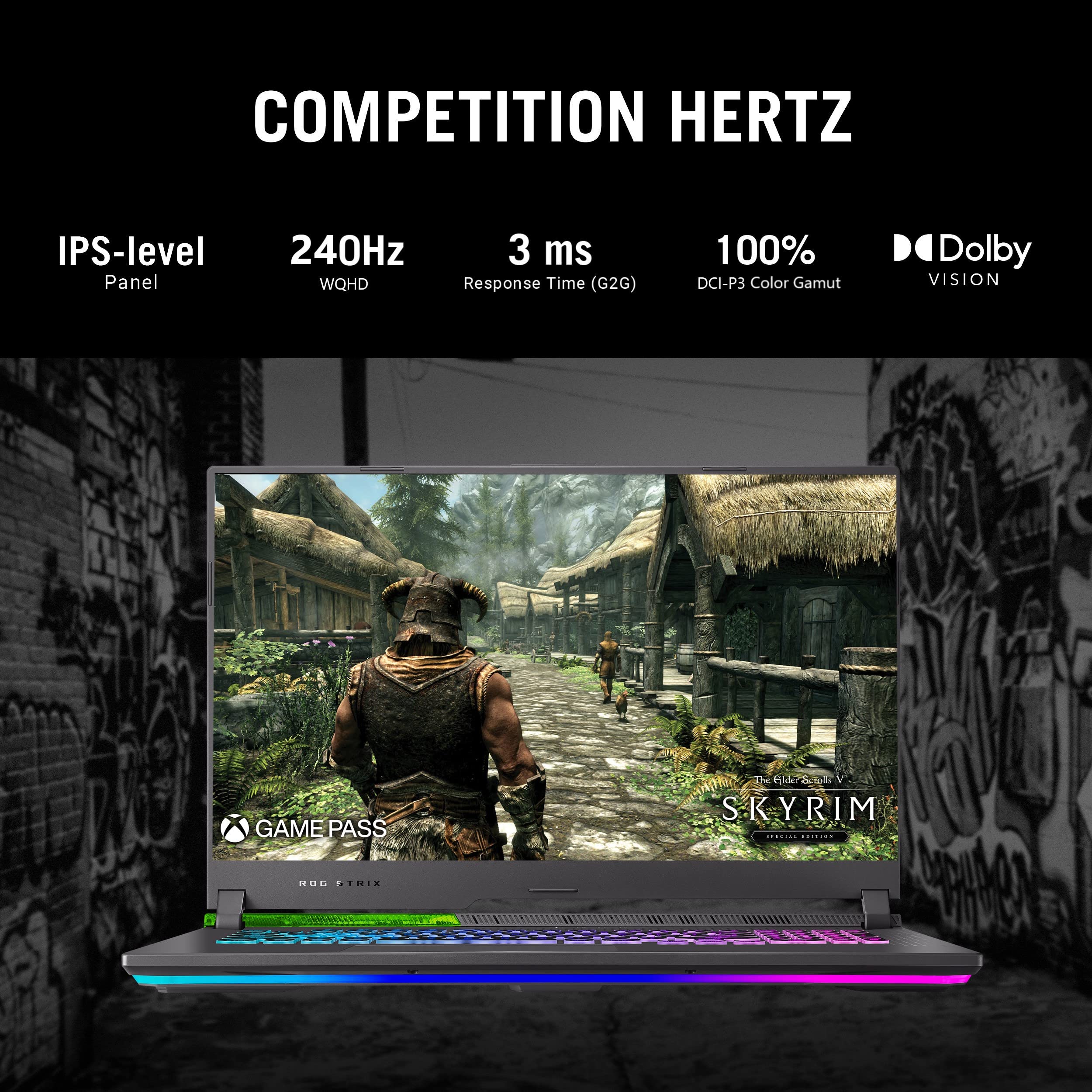ASUS ROG Strix G17 (2022), 17.3" (43.94 cm) WQHD 240Hz/3ms, AMD Ryzen 9 6900HX, 8GB RTX 3080, Gaming Laptop (16GB/1TB SSD/90WHrs Battery/Windows 11/with Office/Green/2.90 Kg), G713RS-LL023WS 4