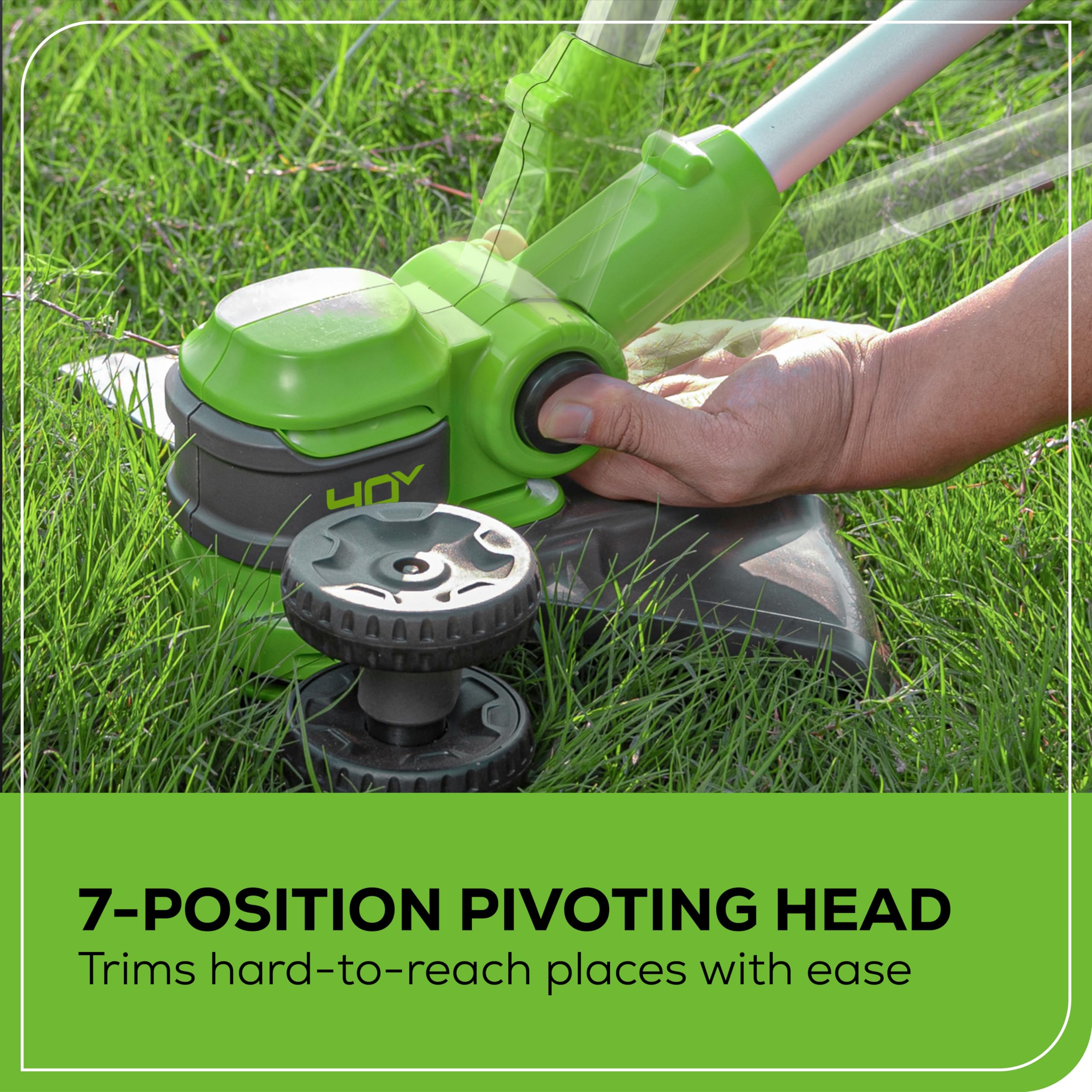 Greenworks 40V 13-Inch Cordless String Trimmer / Edger (Gen 2), 2.0Ah USB Battery and Charger Included 6