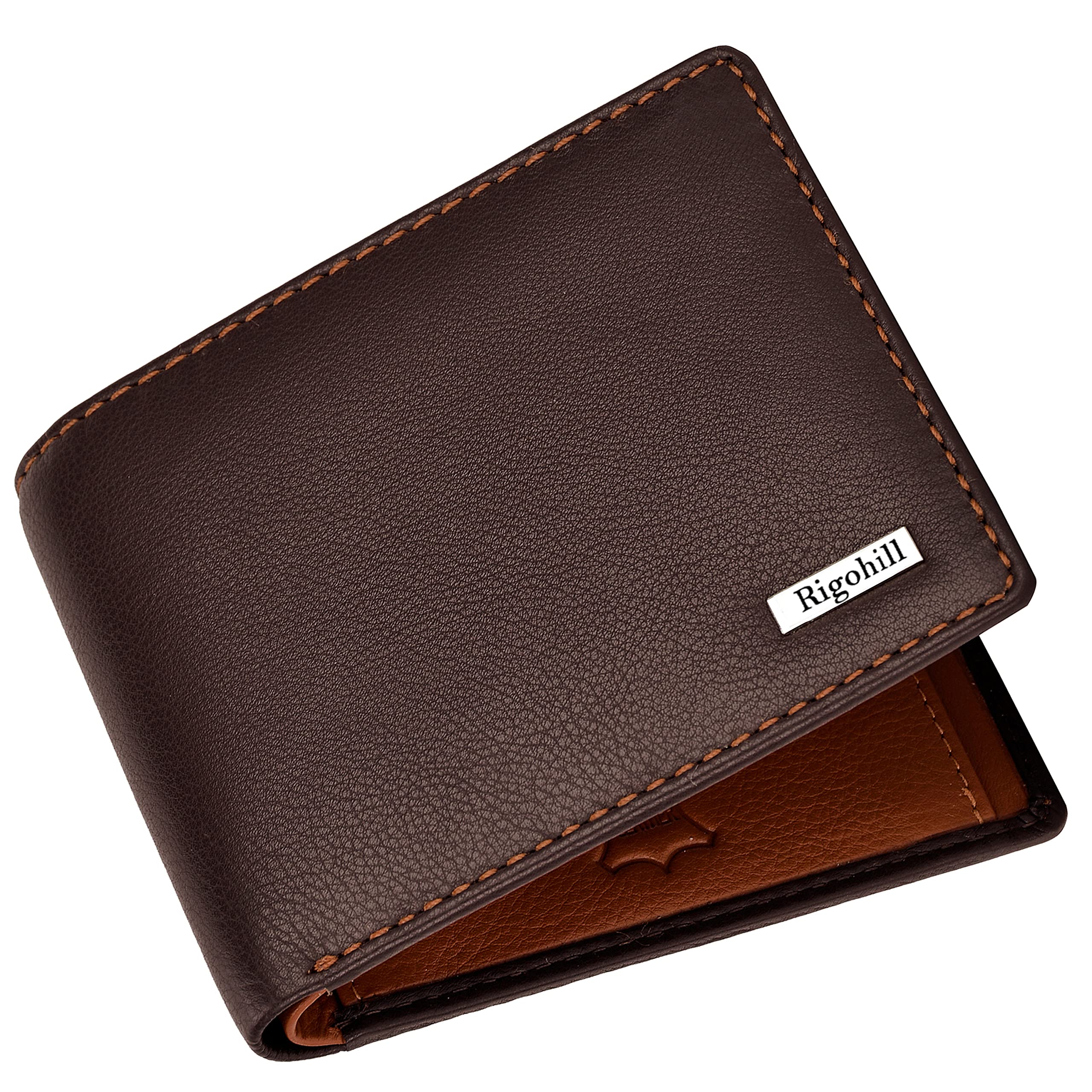Rigohill Dusky Mens Leather Wallet | Brown/Rust Leather Wallet for Men | RFID Mens Wallet 1